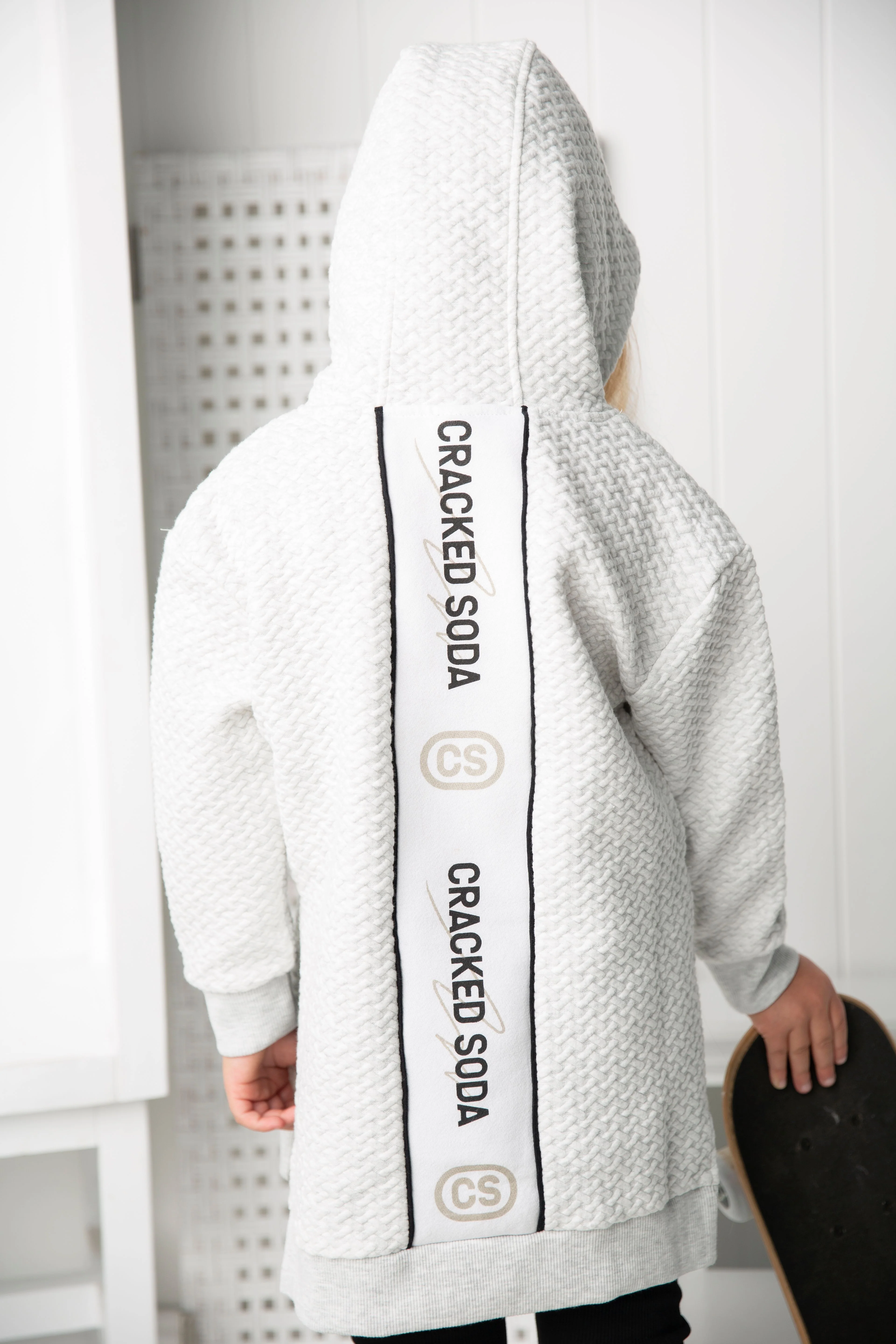 Alaska Textured Hooded Dress - Grey - Image 4