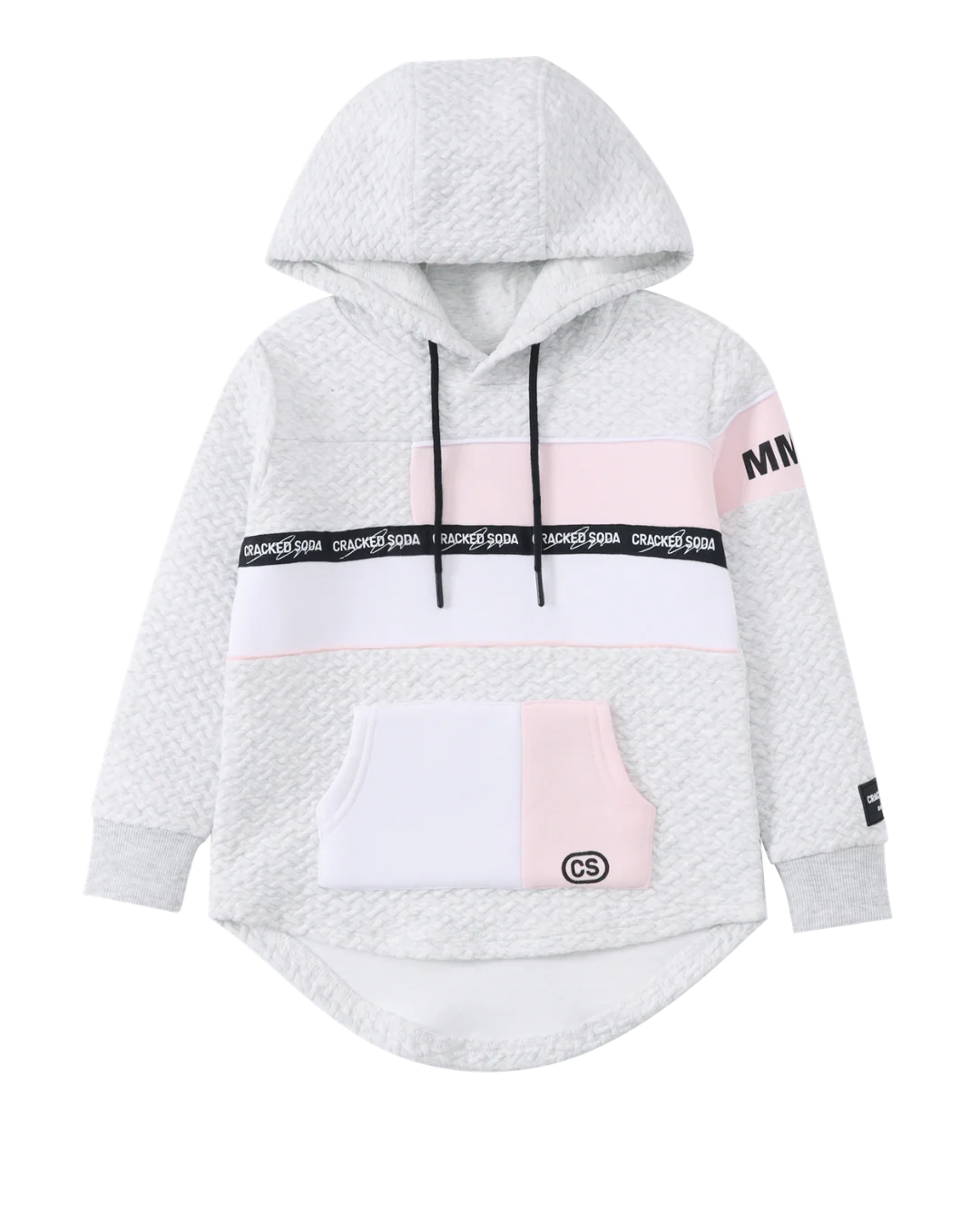 Alaska Textured Hoodie - Grey & Pink - Image 6