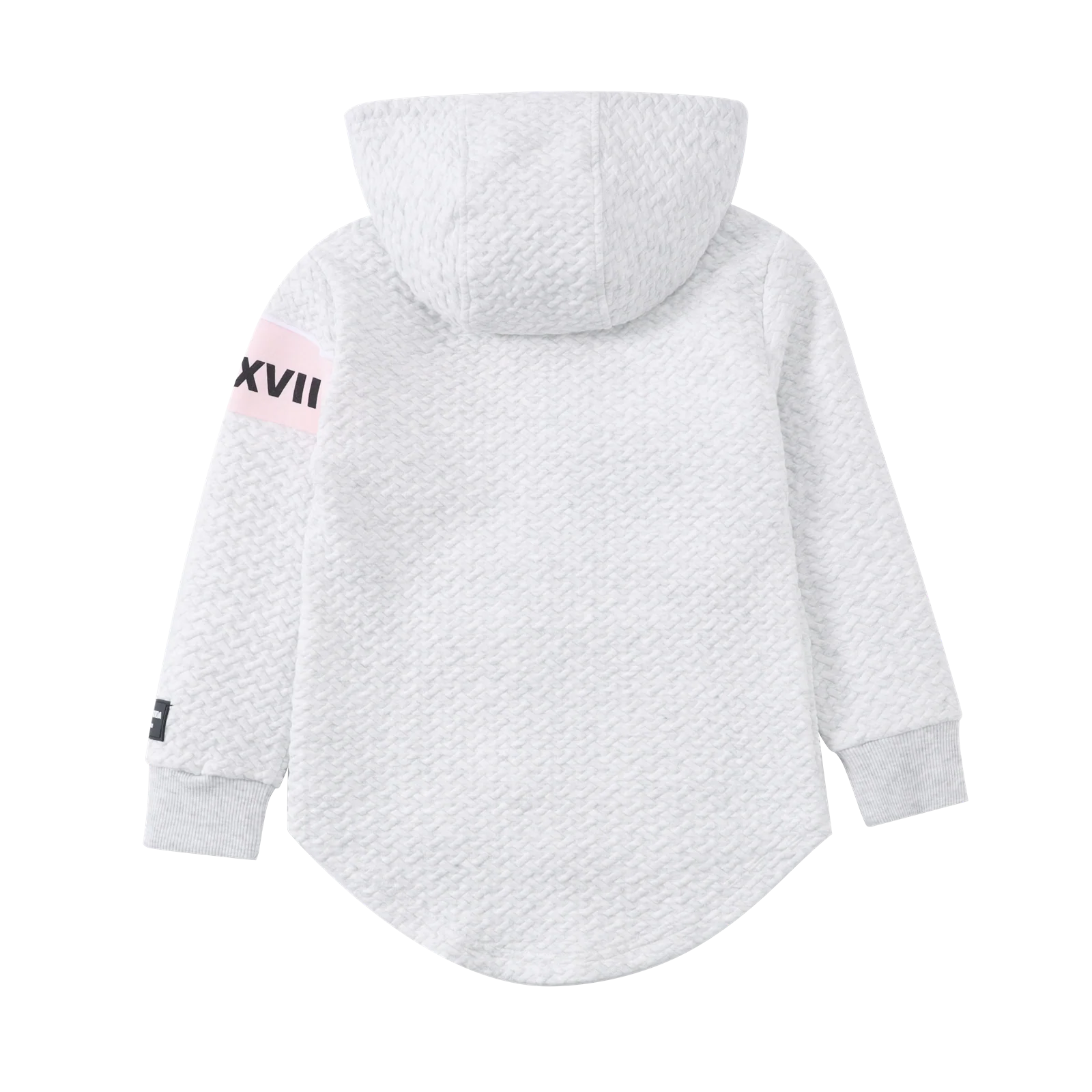 Alaska Textured Hoodie - Grey & Pink - Image 7