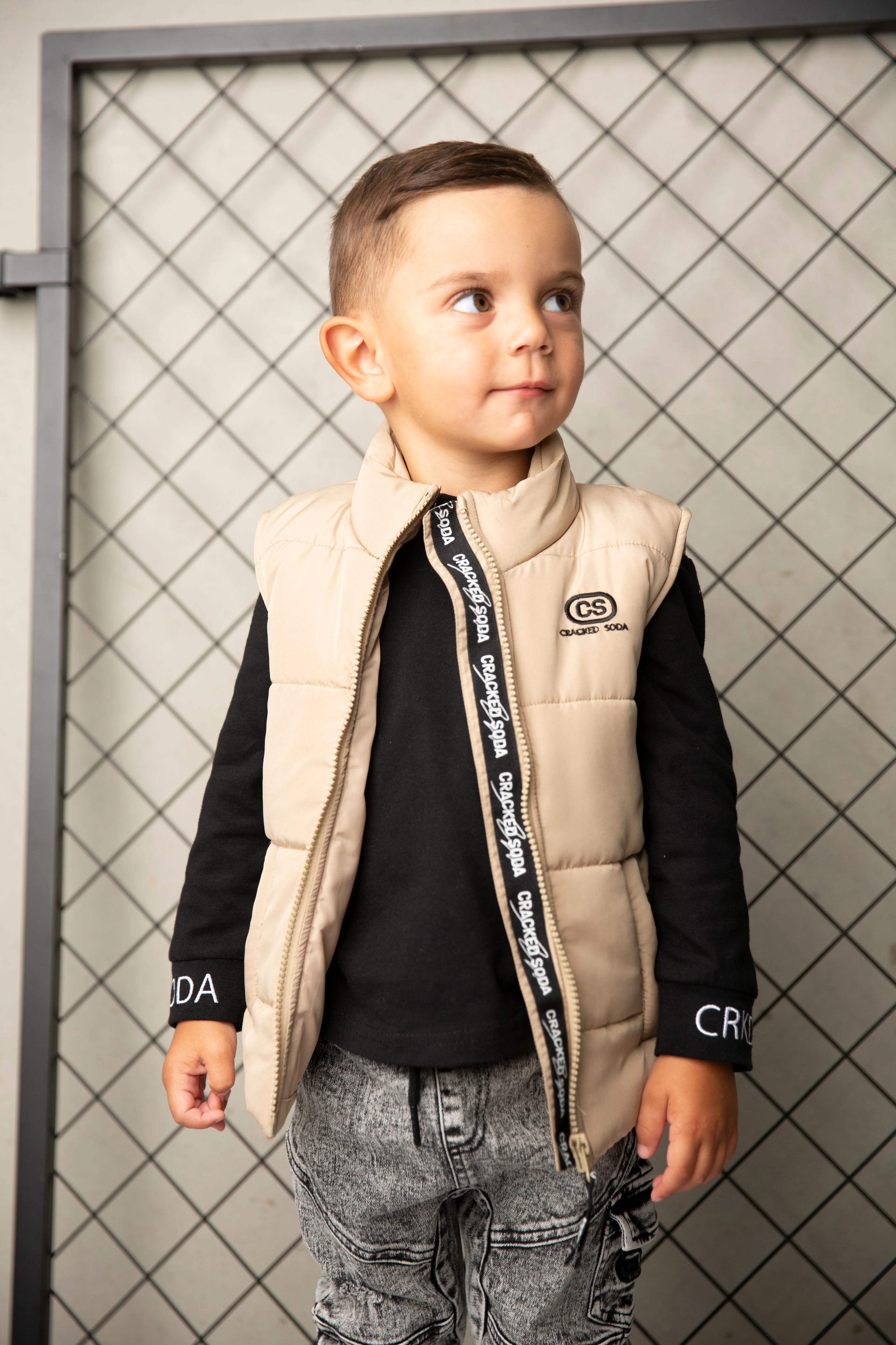 Albie Puffer Vest - Biscuit - Image 3