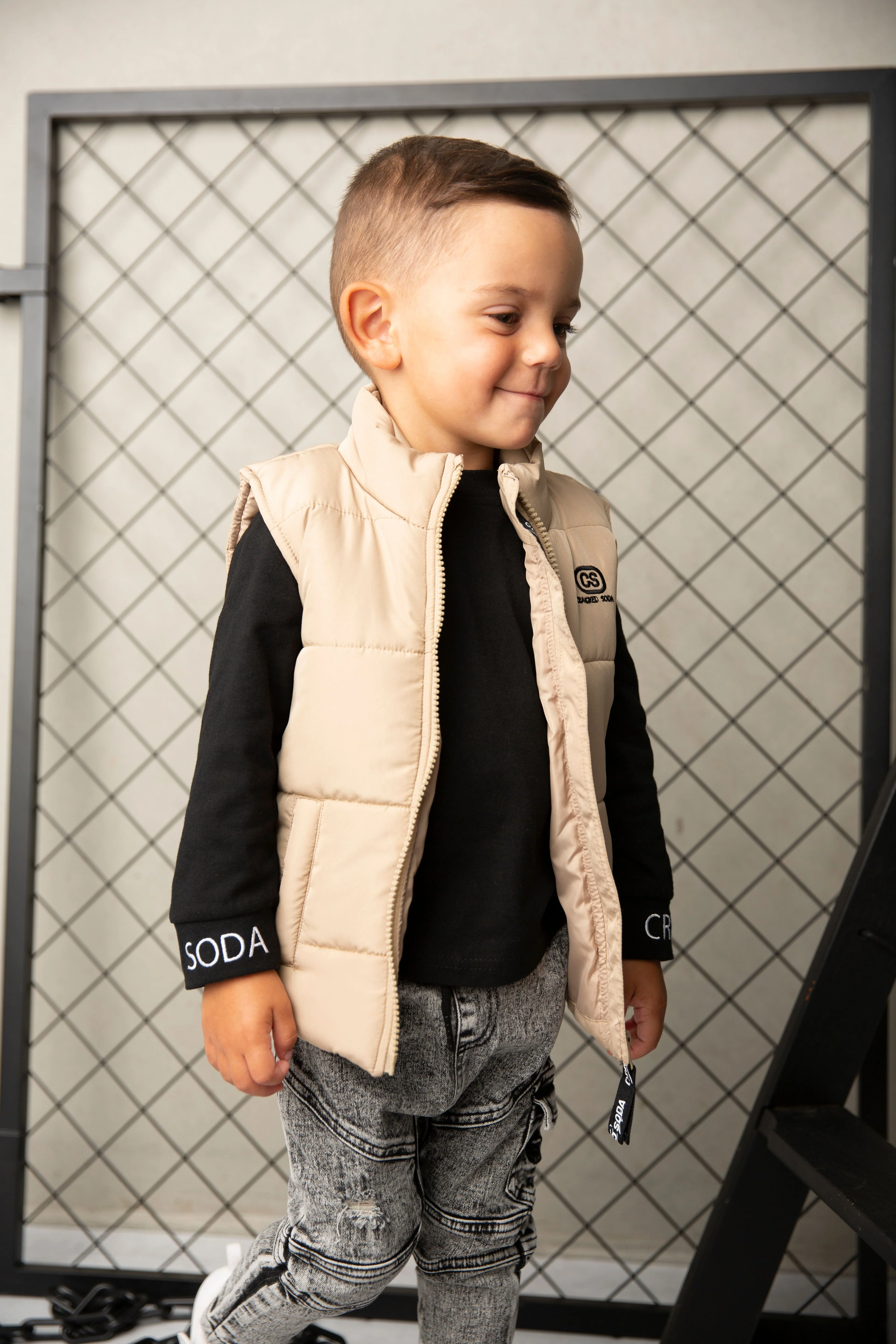 Albie Puffer Vest - Biscuit - Image 4