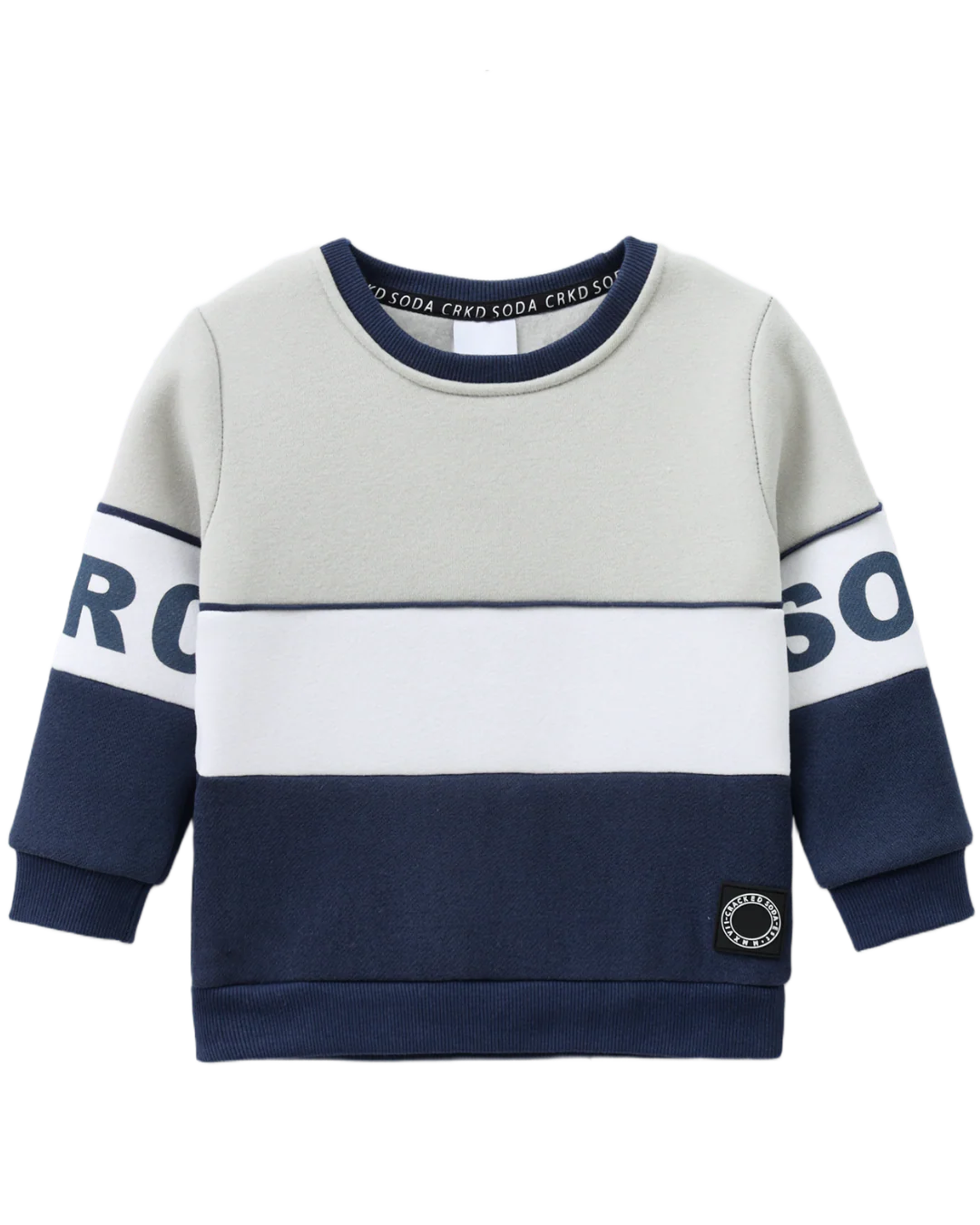 Archie Detailed Crew - Navy/Oat - Image 6