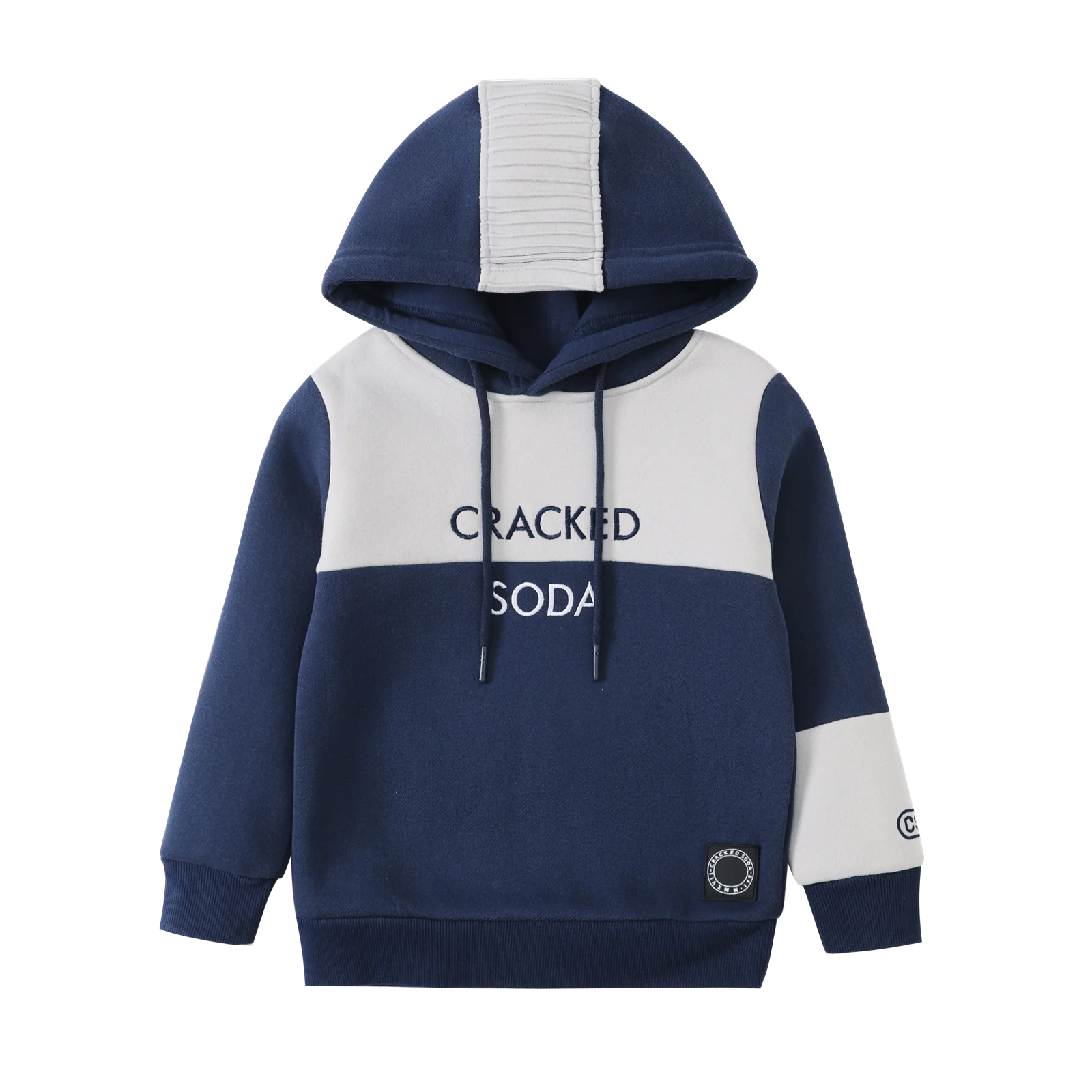 Archie Detailed Hoodie - Oat/Navy - Image 6