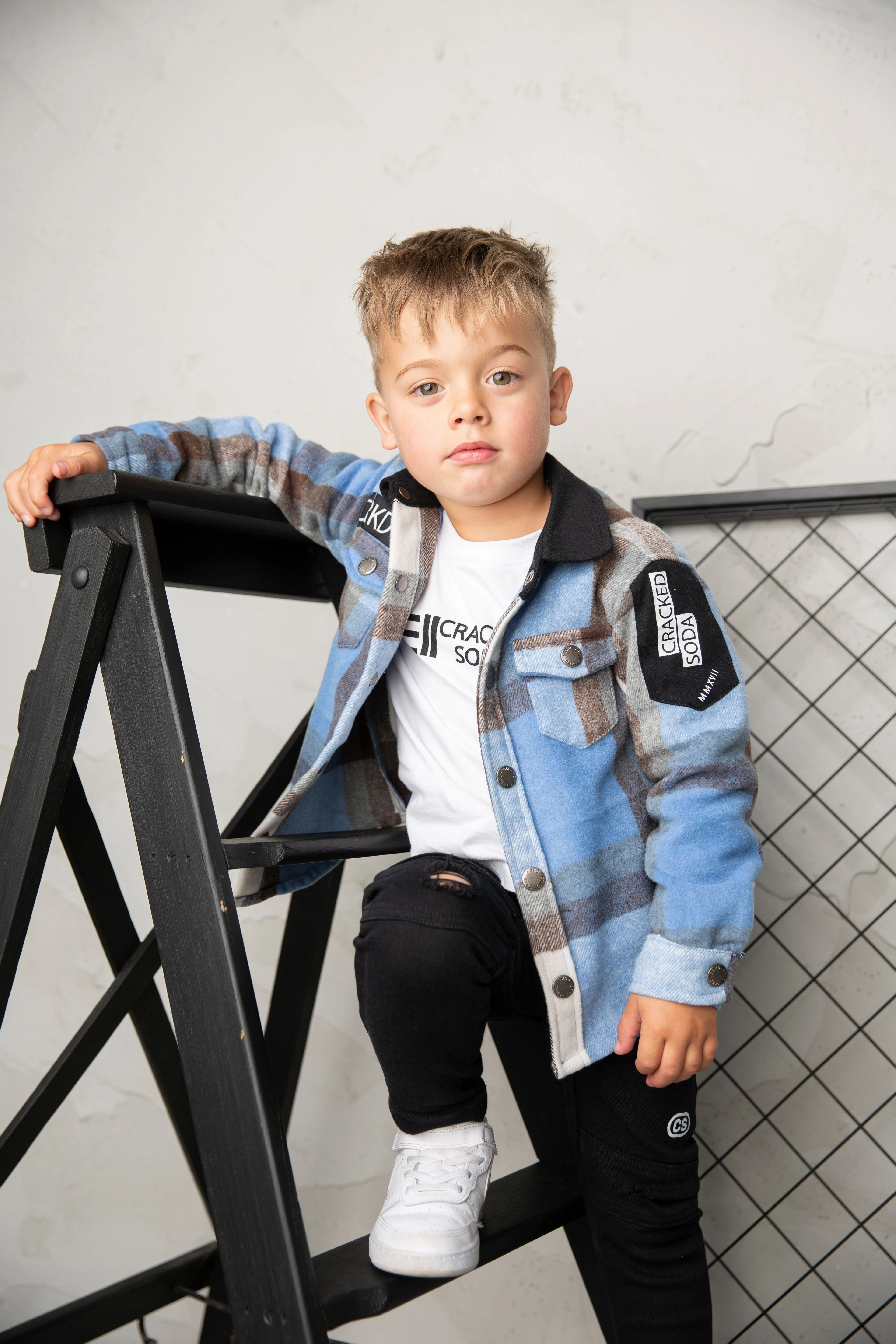 Archie Shirt Jacket - Navy Check