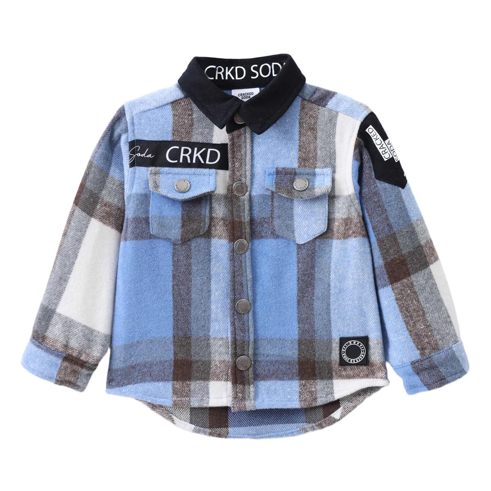 Archie Shirt Jacket - Navy Check - Image 6