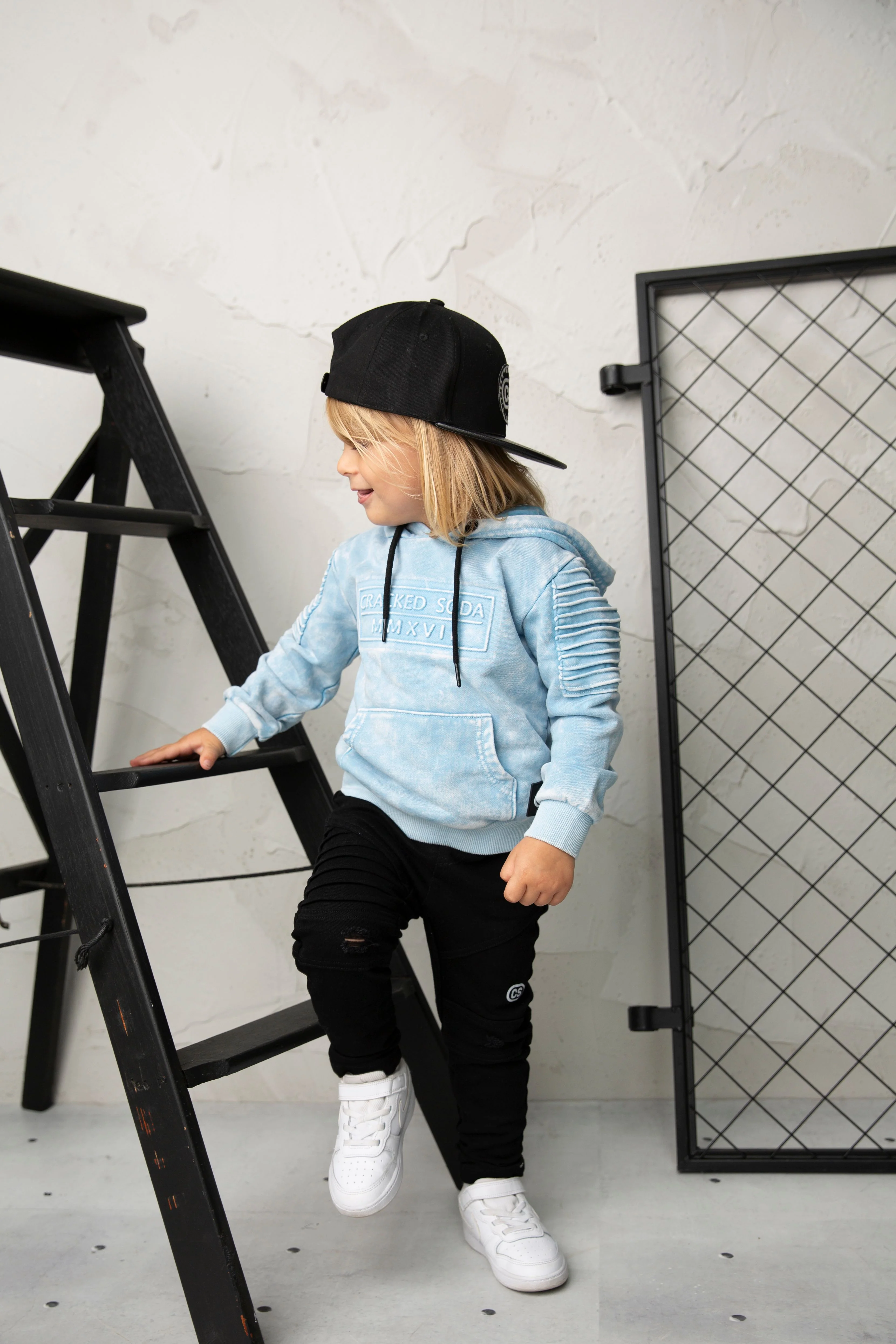 Ash Detailed Hoodie - Ice Blue - Image 2