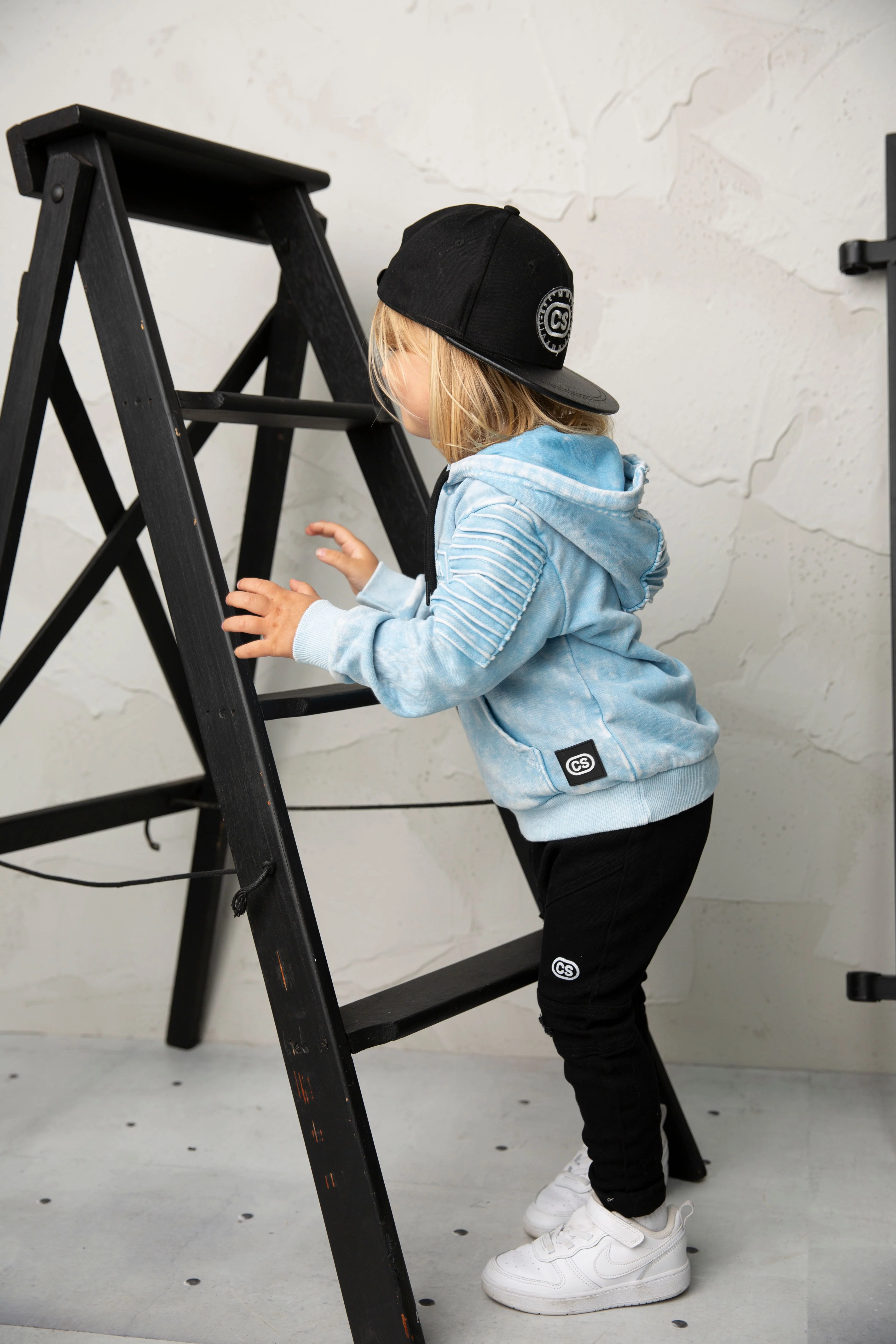 Ash Detailed Hoodie - Ice Blue - Image 3
