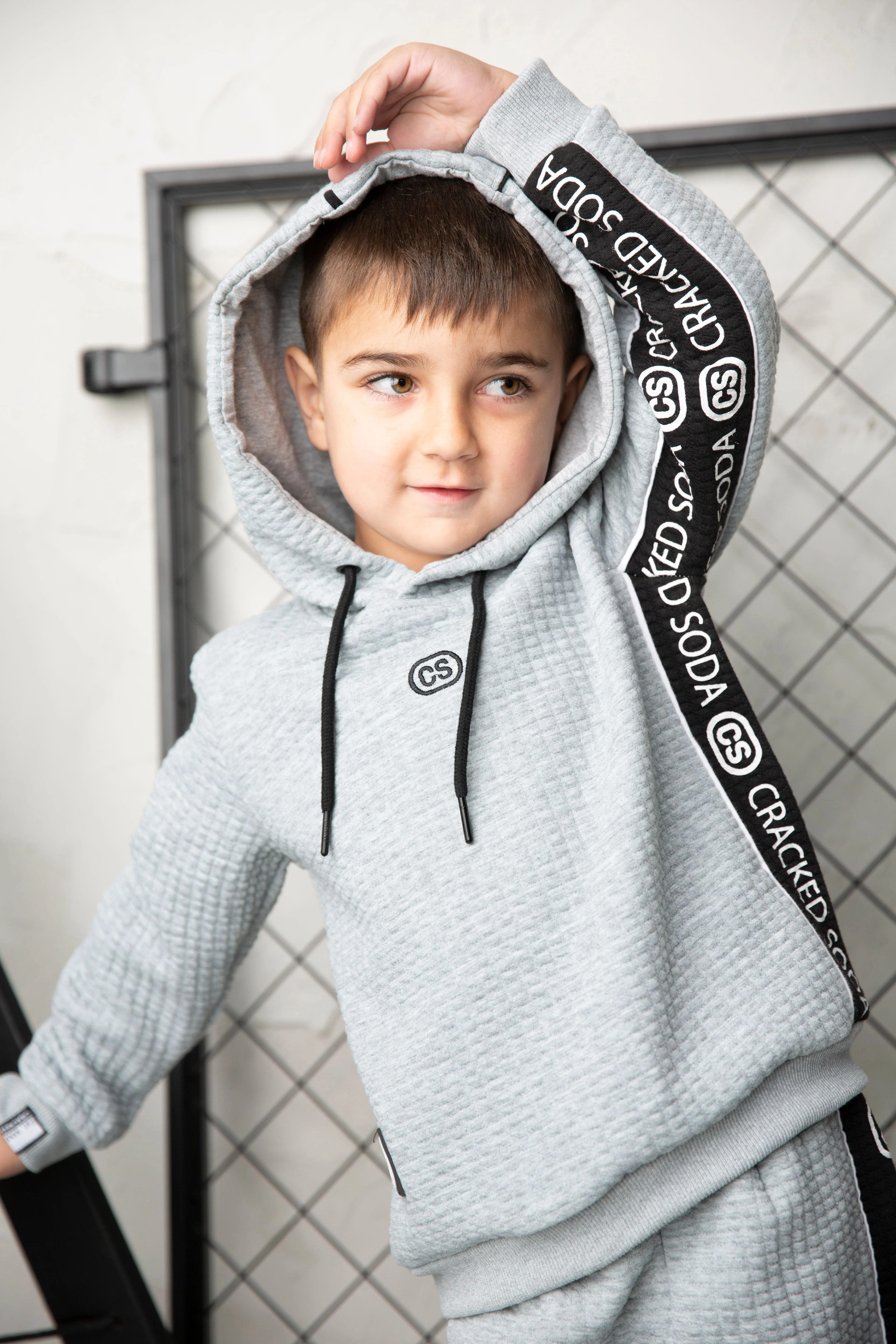 Ashton Textured Hoodie - Grey