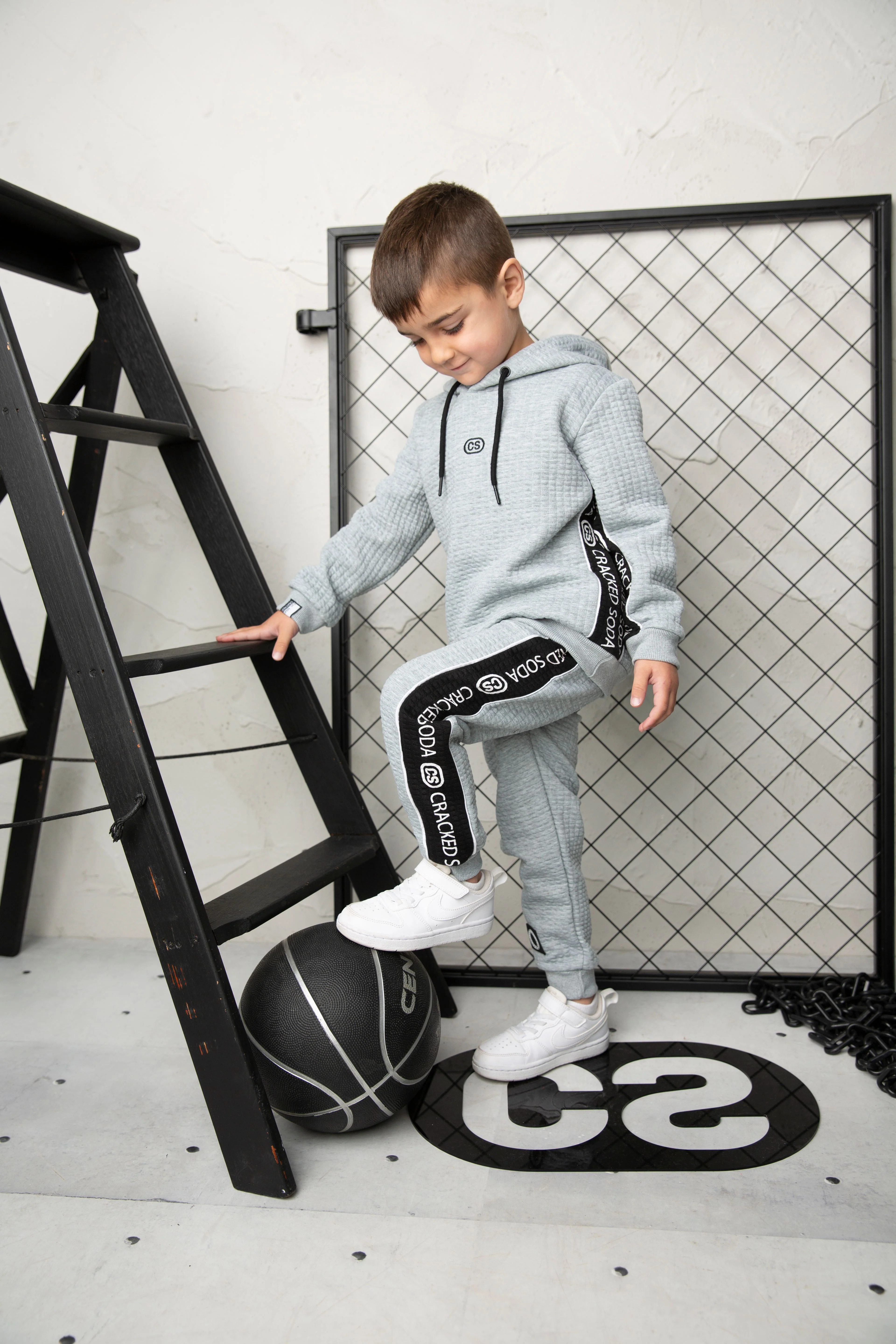 Ashton Textured Hoodie - Grey - Image 2