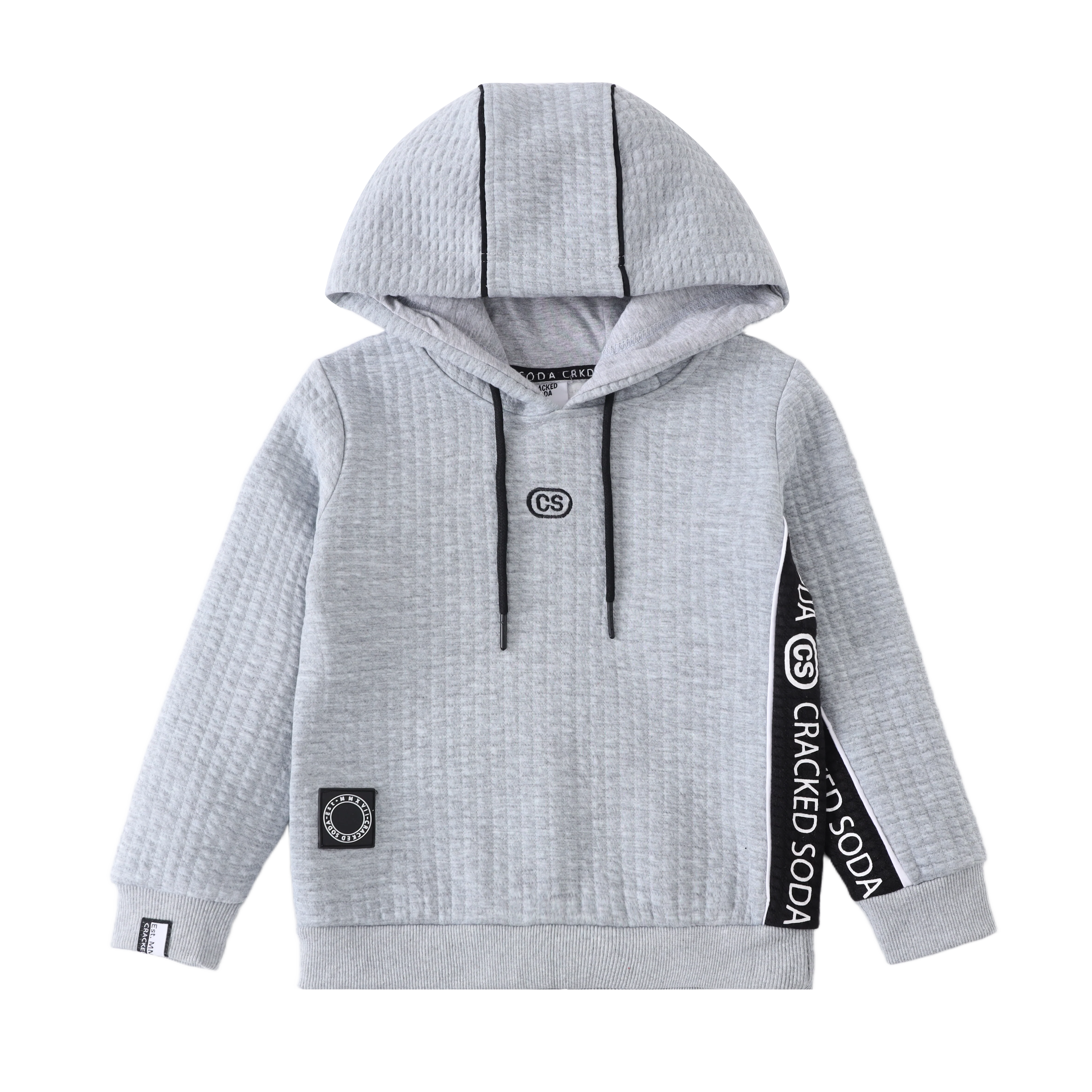Ashton Textured Hoodie - Grey - Image 4