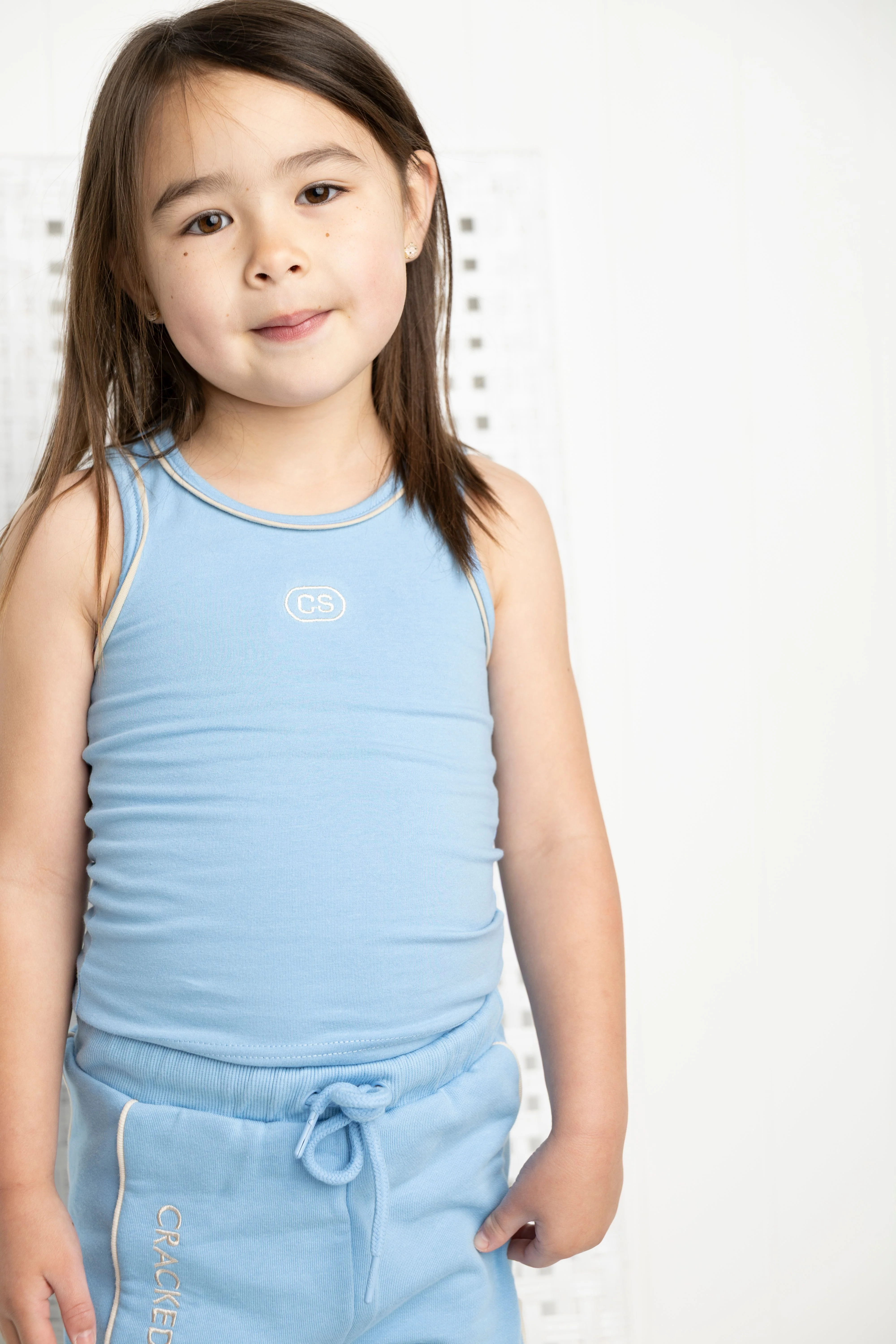 Ava Detailed Tank - Blue
