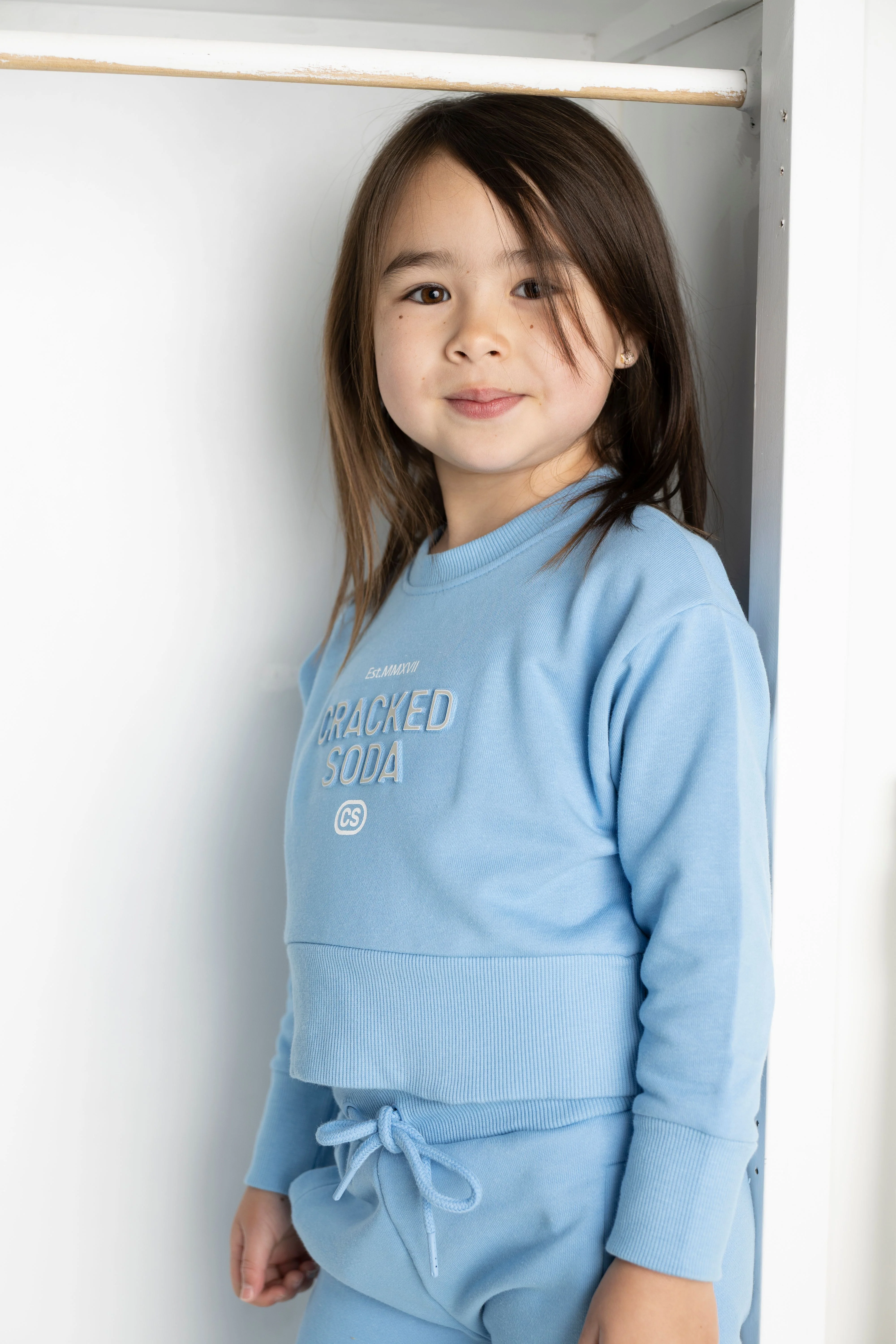 Ava French Terry Crew - Blue - Image 2