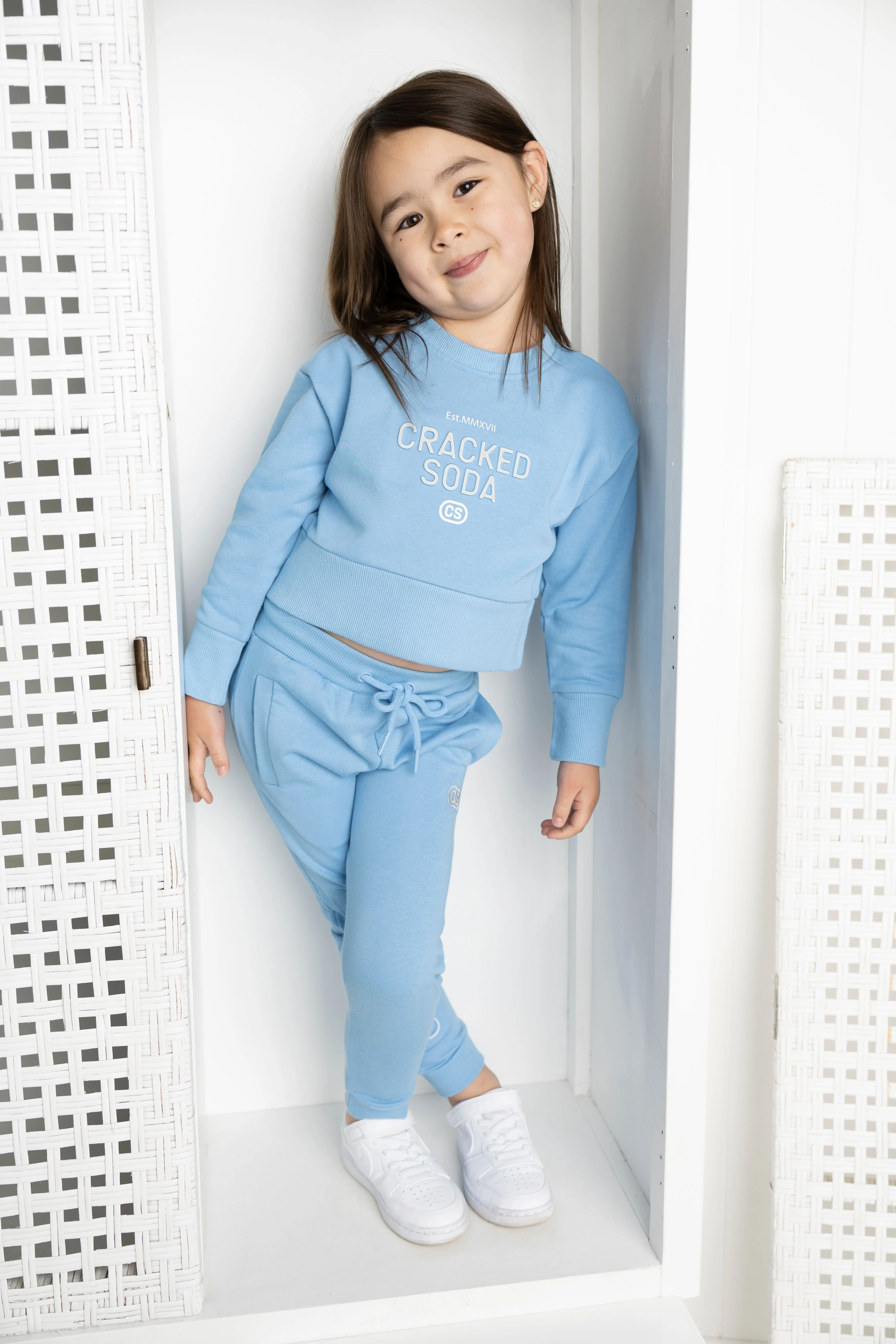 Ava French Terry Crew - Blue - Image 3