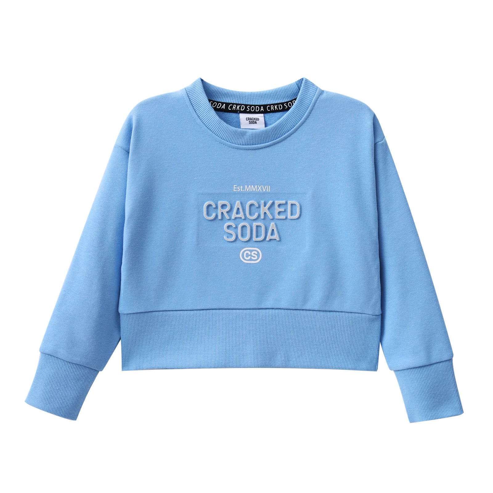 Ava French Terry Crew - Blue - Image 5