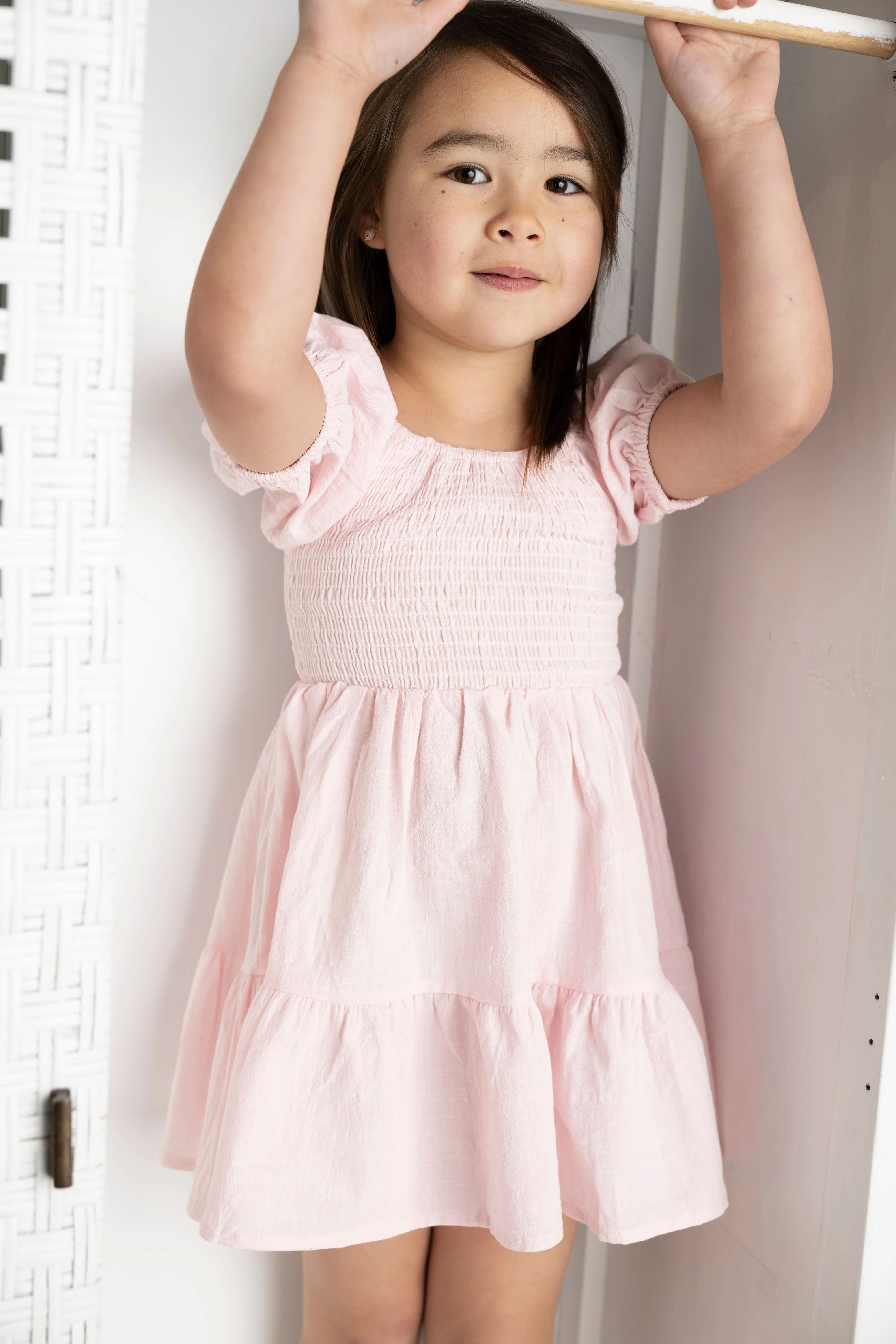 Ava Puff Sleeve Dress - Pink