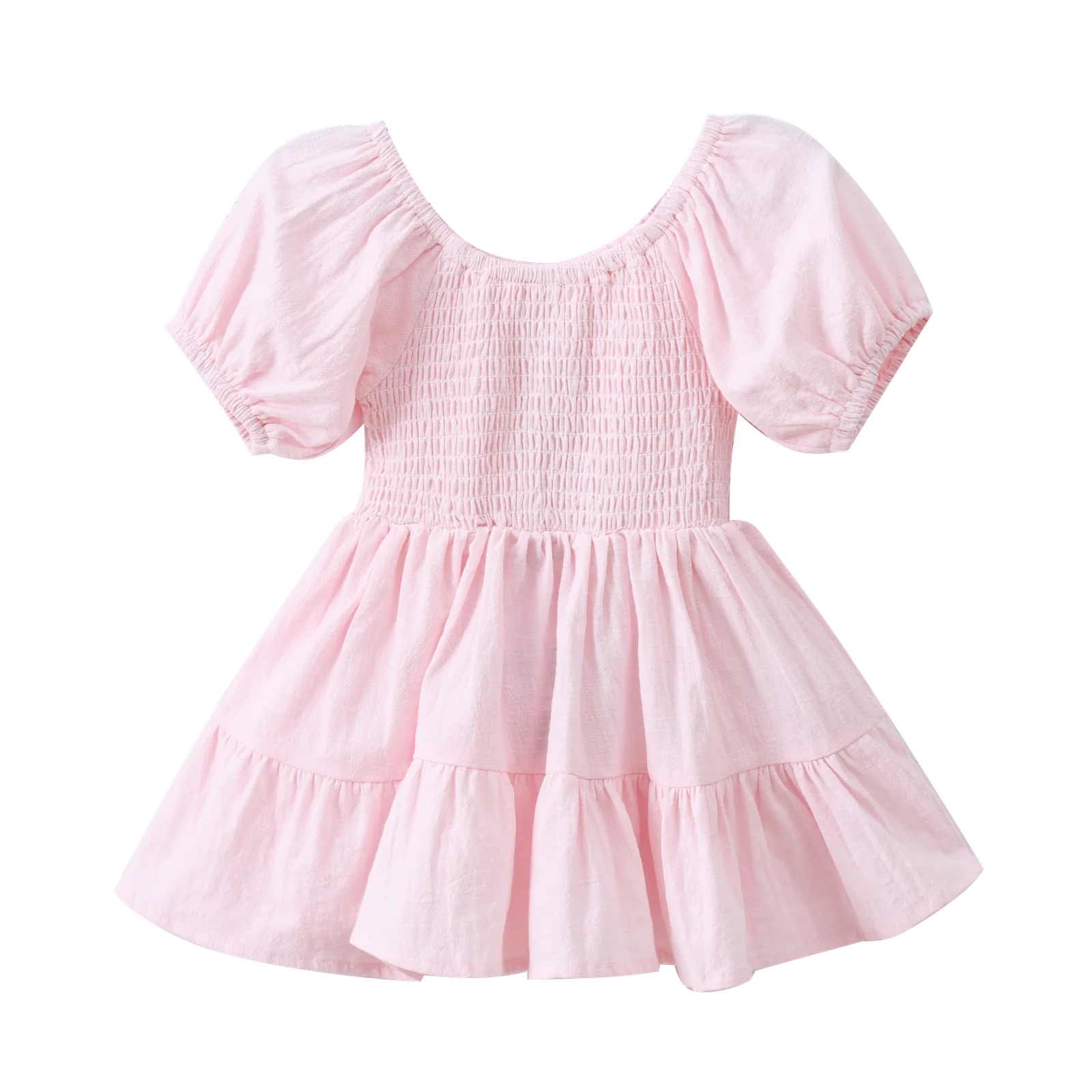 Ava Puff Sleeve Dress - Pink - Image 4