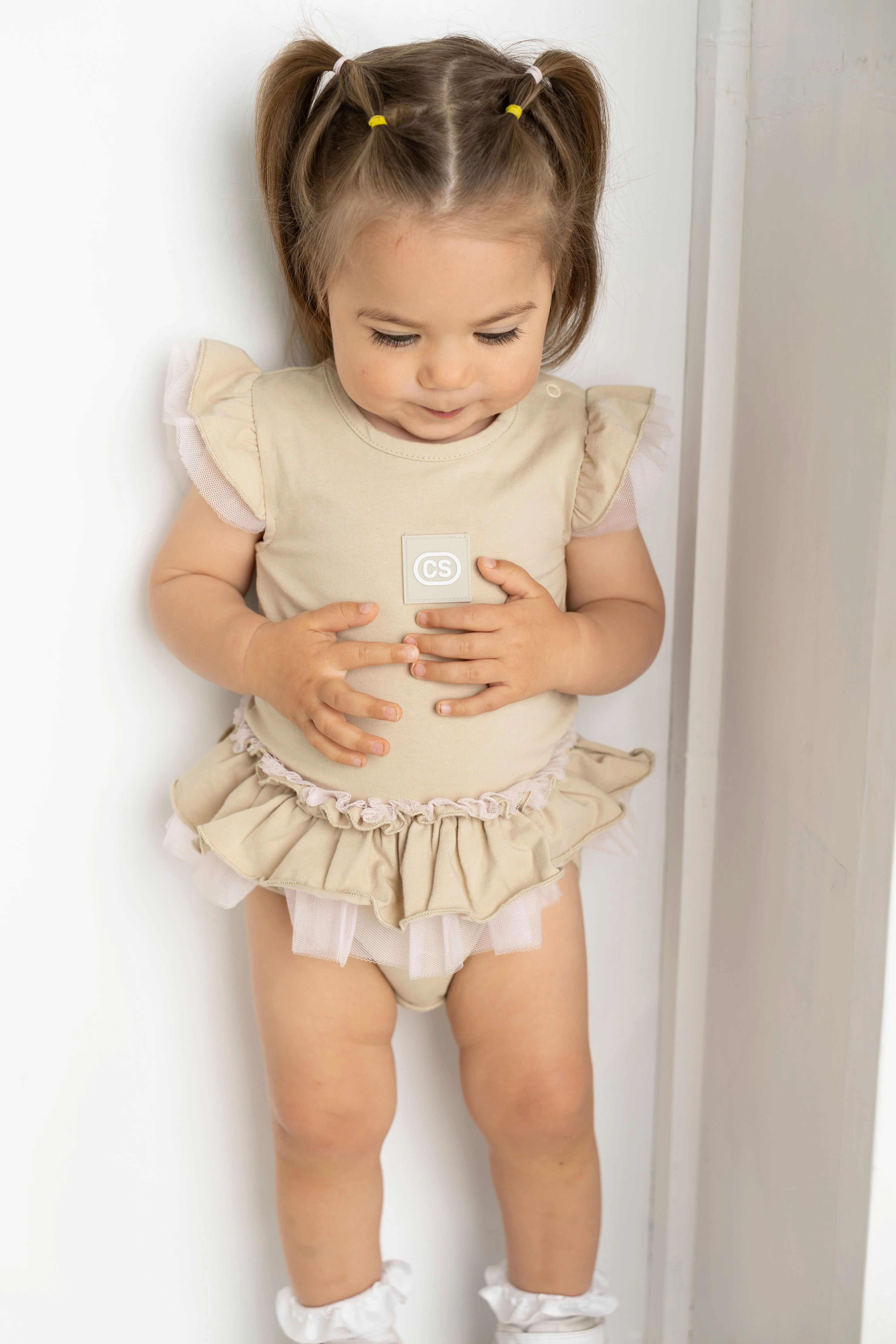 Ava Tulle Frill Bodysuit - Sand - Image 3