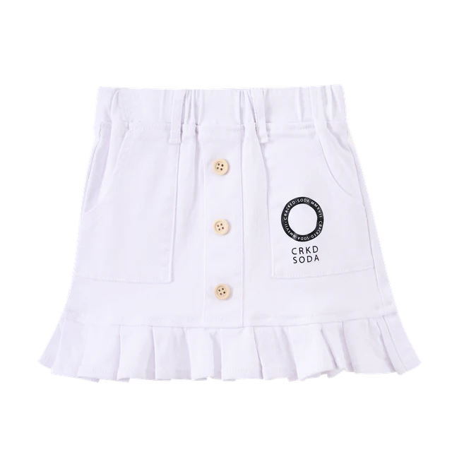 Brooke Detailed Denim Skirt - White