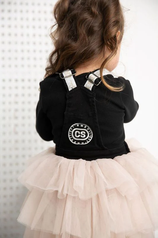 Brooke Pinafore Tutu - Black/Beige - Image 3