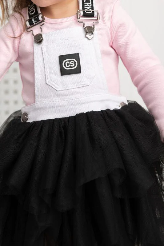 Brooke Pinafore Tutu - White/Black - Image 3