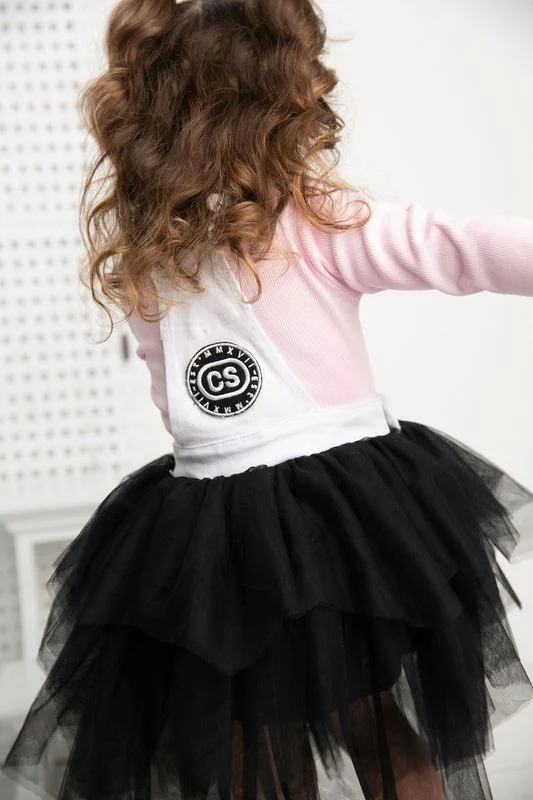 Brooke Pinafore Tutu - White/Black - Image 6