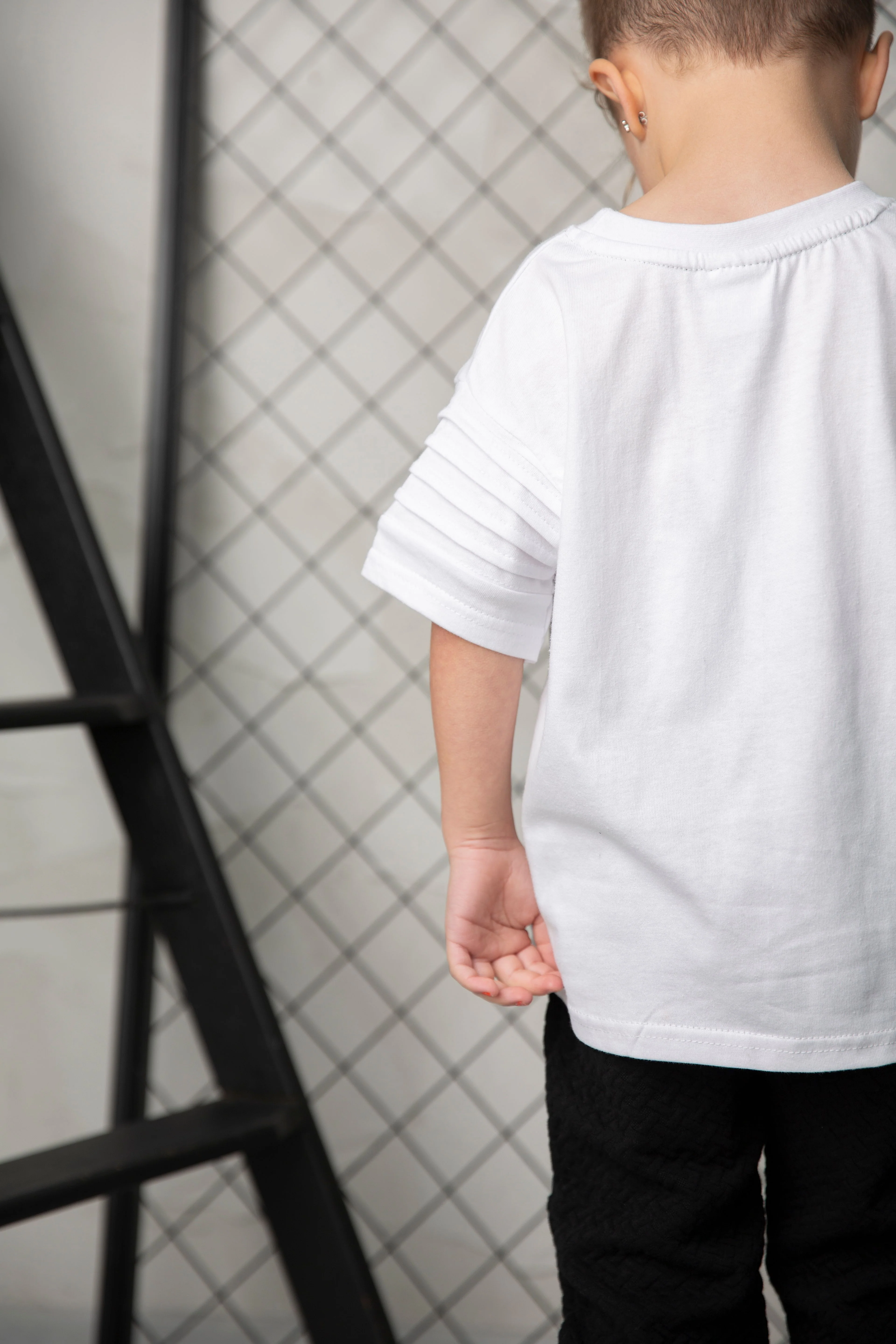 Carter Detailed Sleeve Tee - White - Image 7
