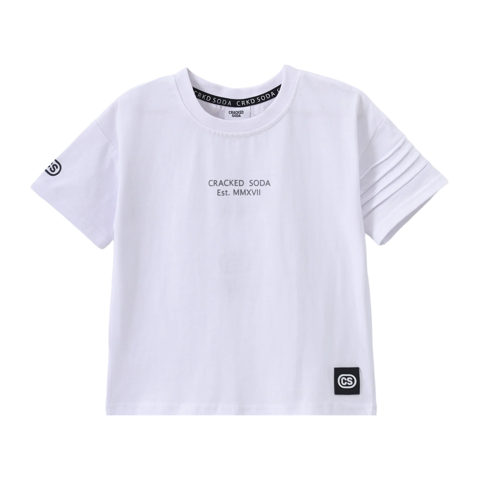 Carter Detailed Sleeve Tee - White - Image 8