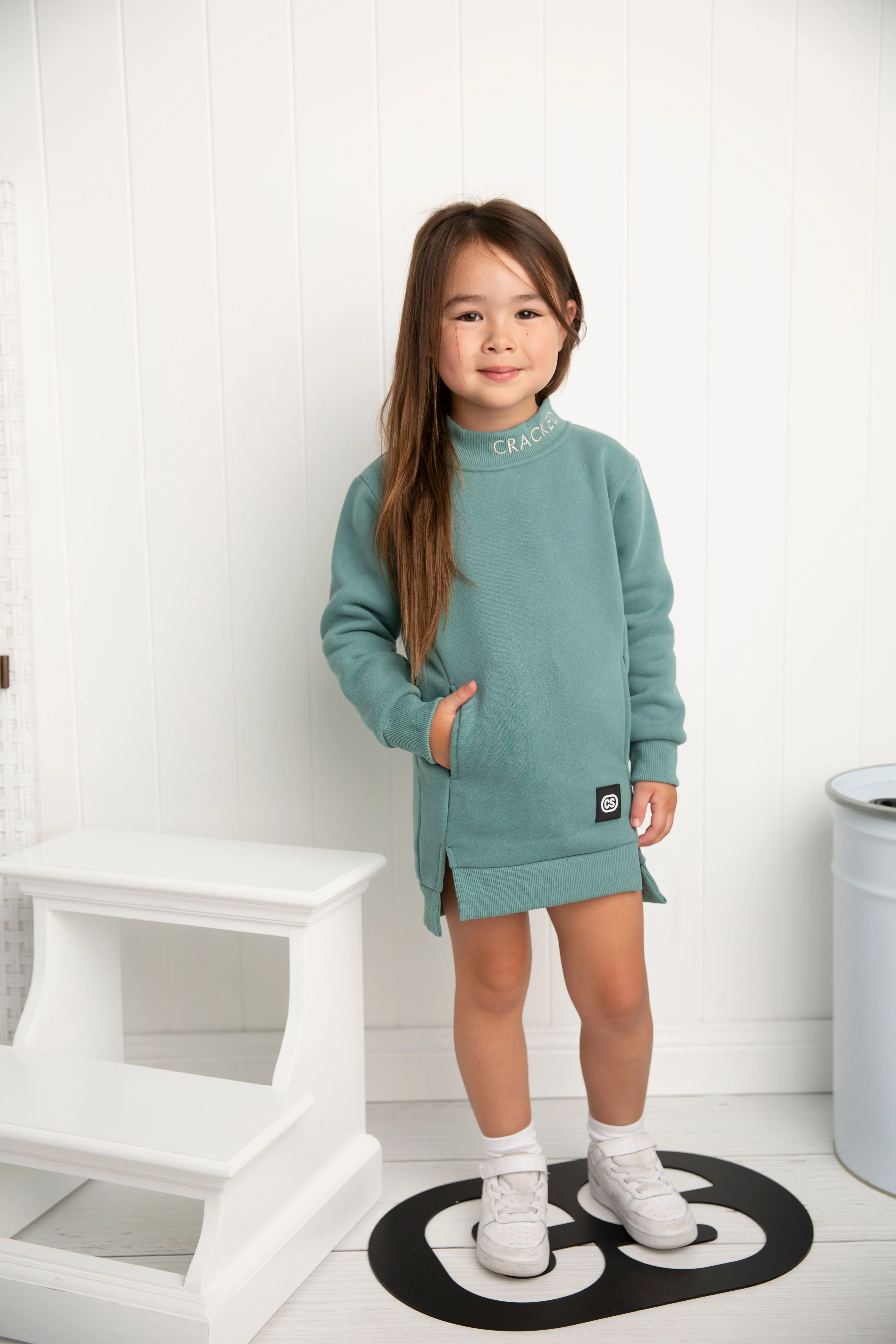 Charlie Detailed Crew Dress - Fern - Image 3