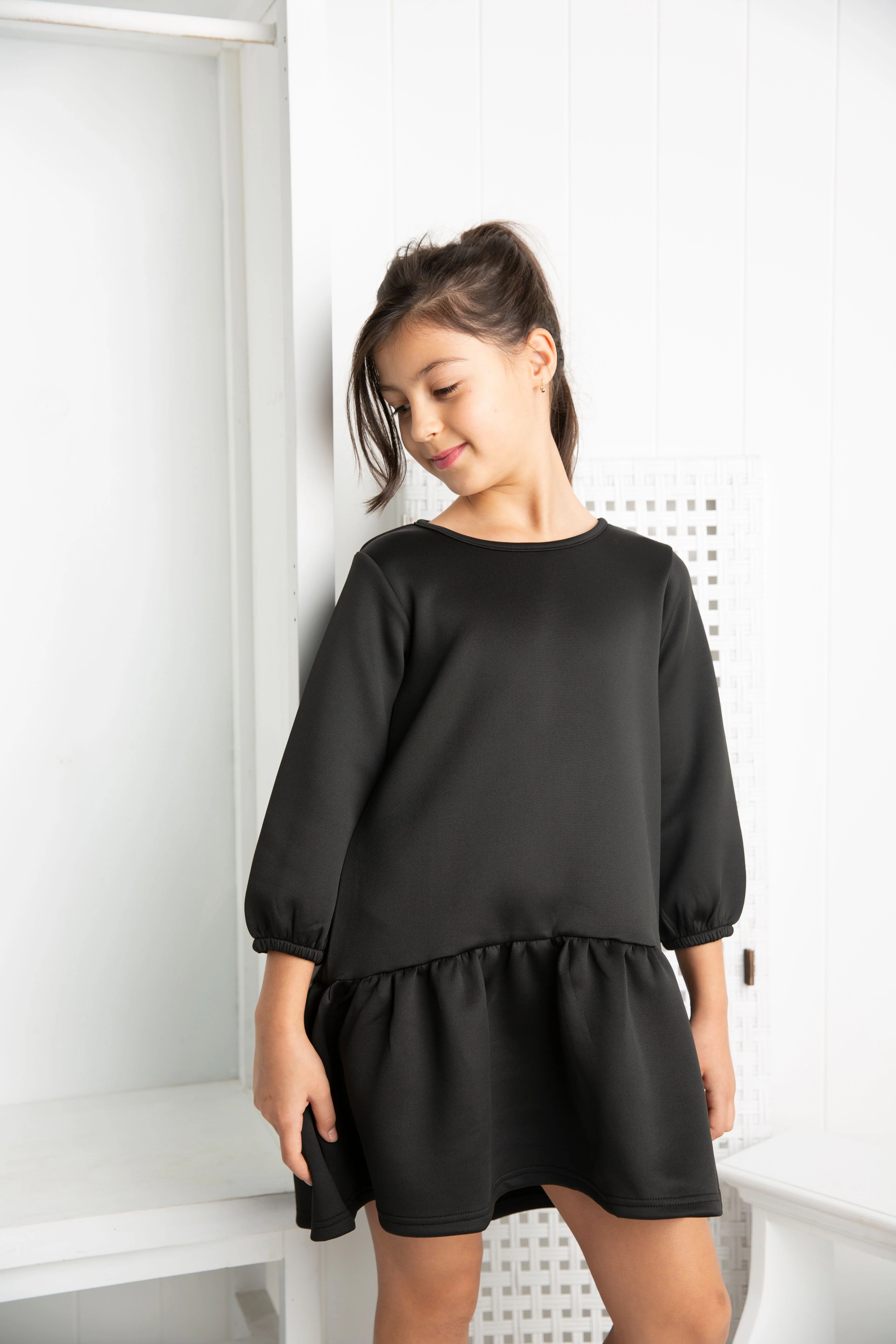 Cleo Detailed Black Dress - Image 3