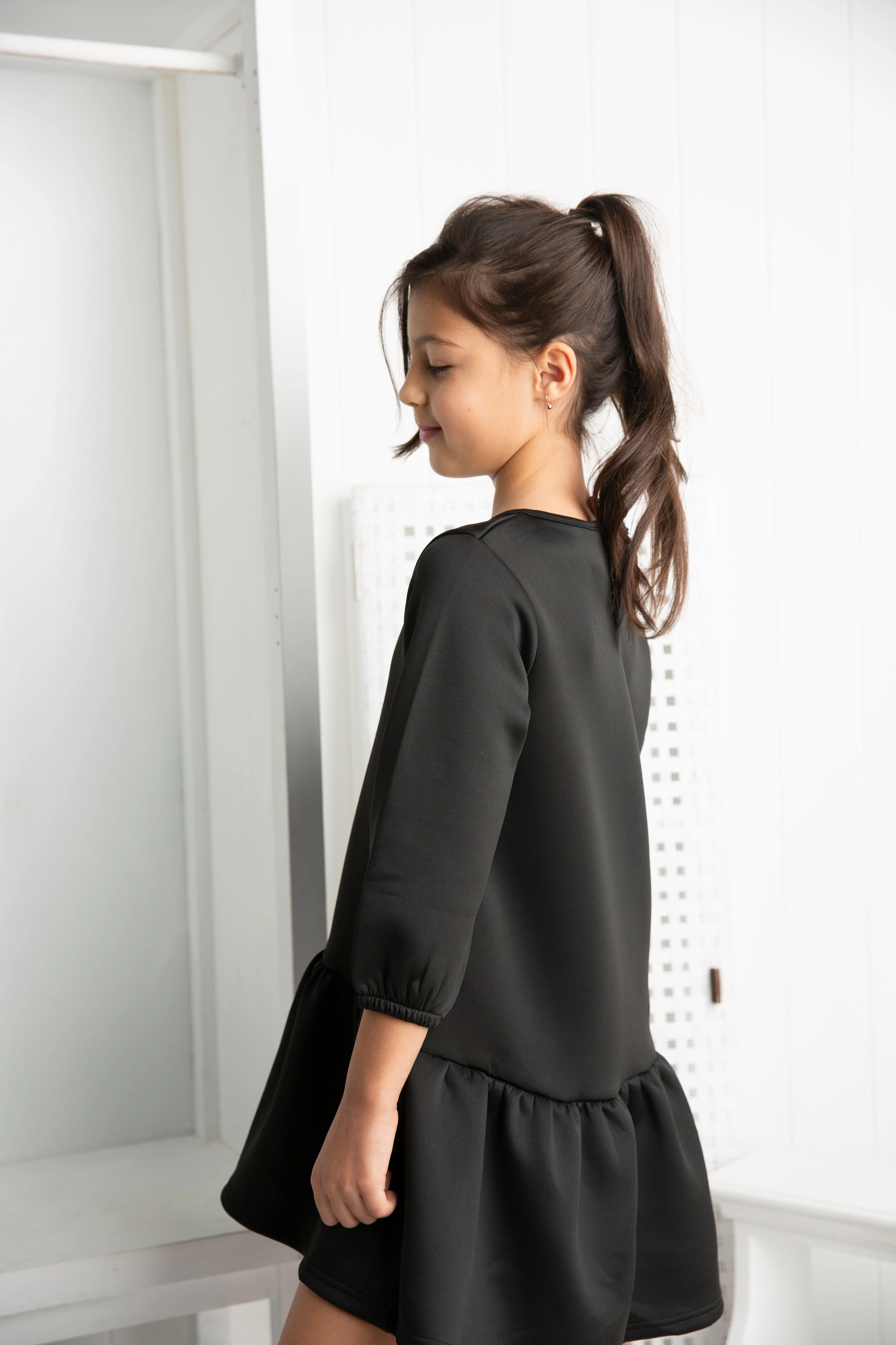 Cleo Detailed Black Dress - Image 4