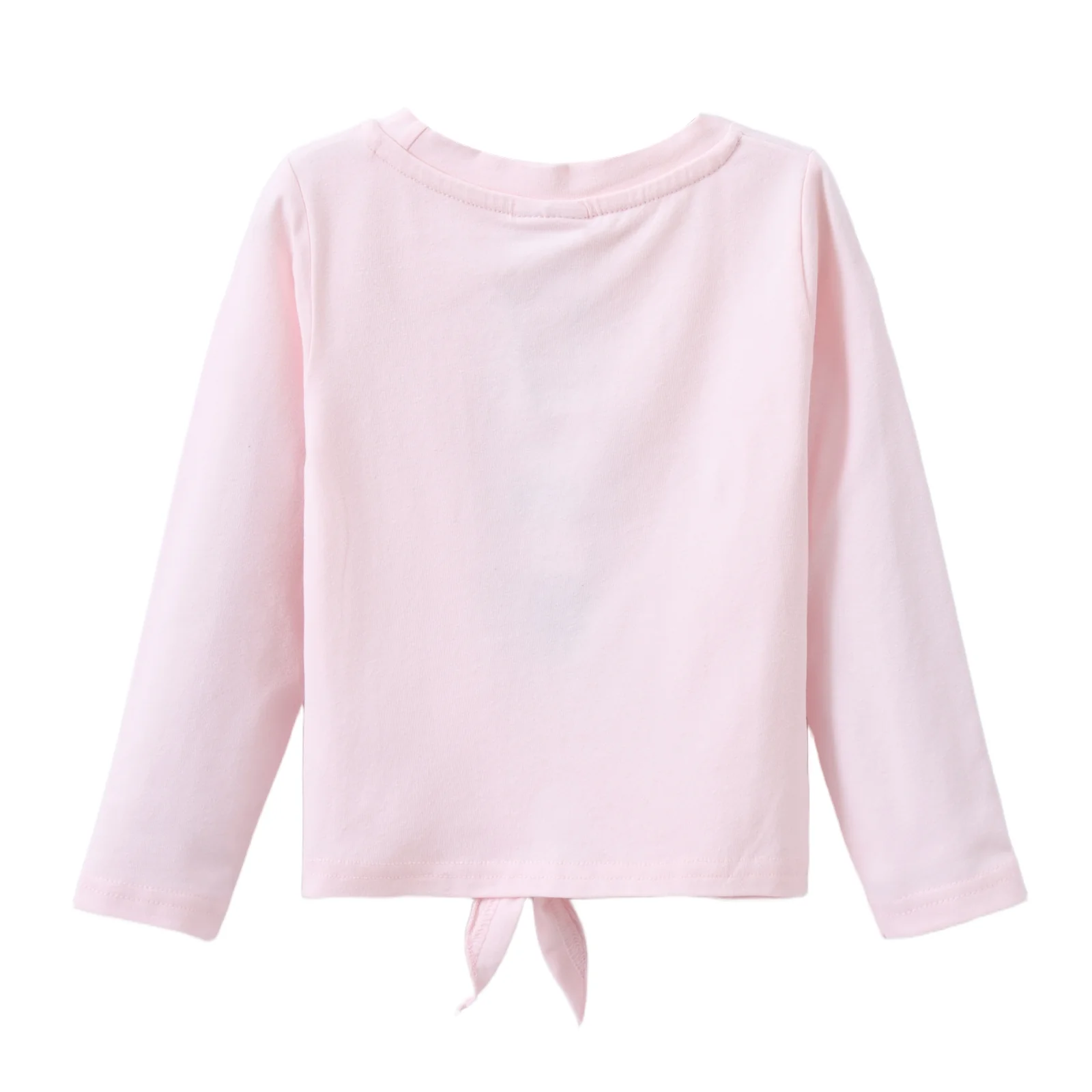 Cleo Embossed Neck L/S Tie Top - Pink - Image 5