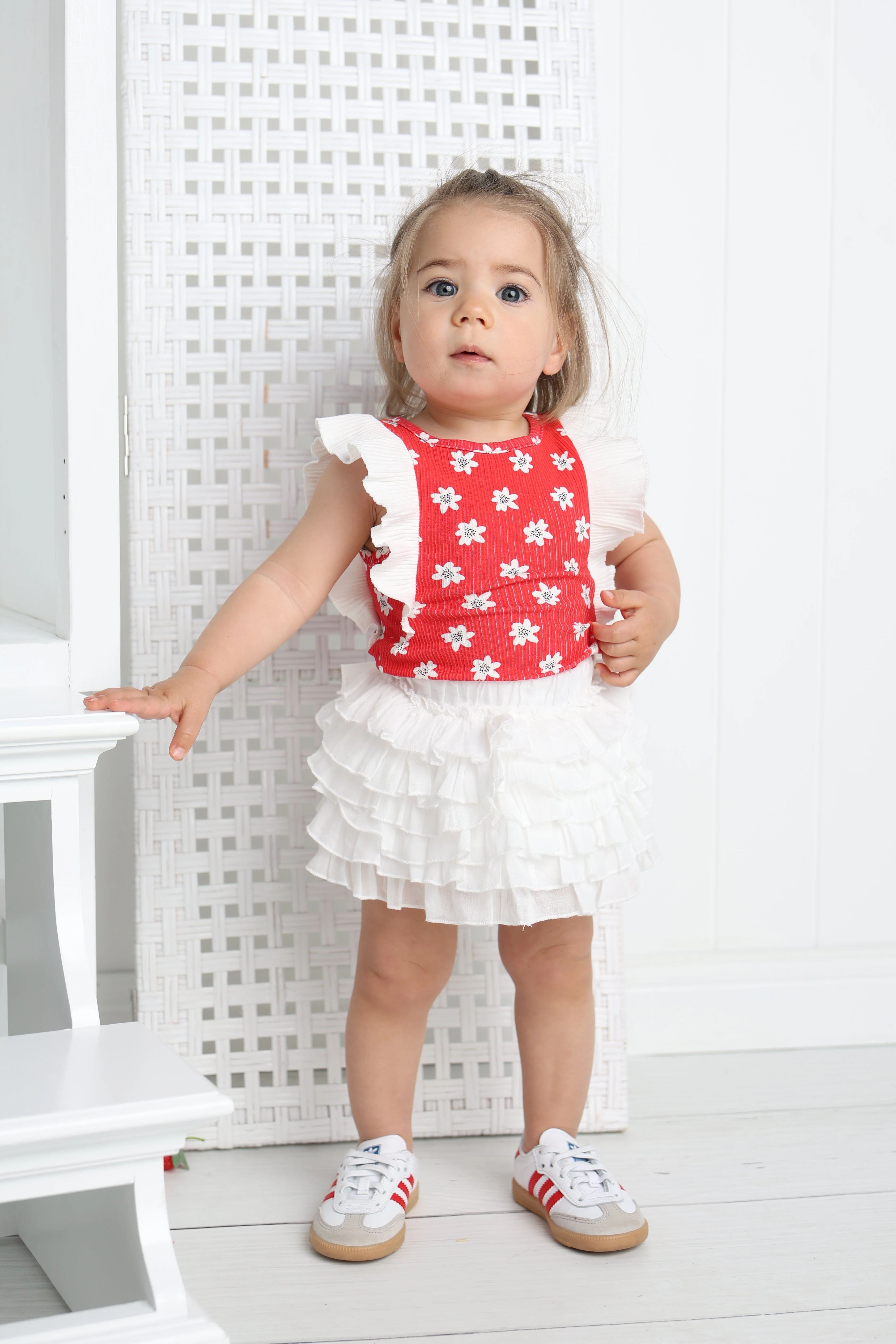 Clover Detailed Layered Skirt - White - Image 4