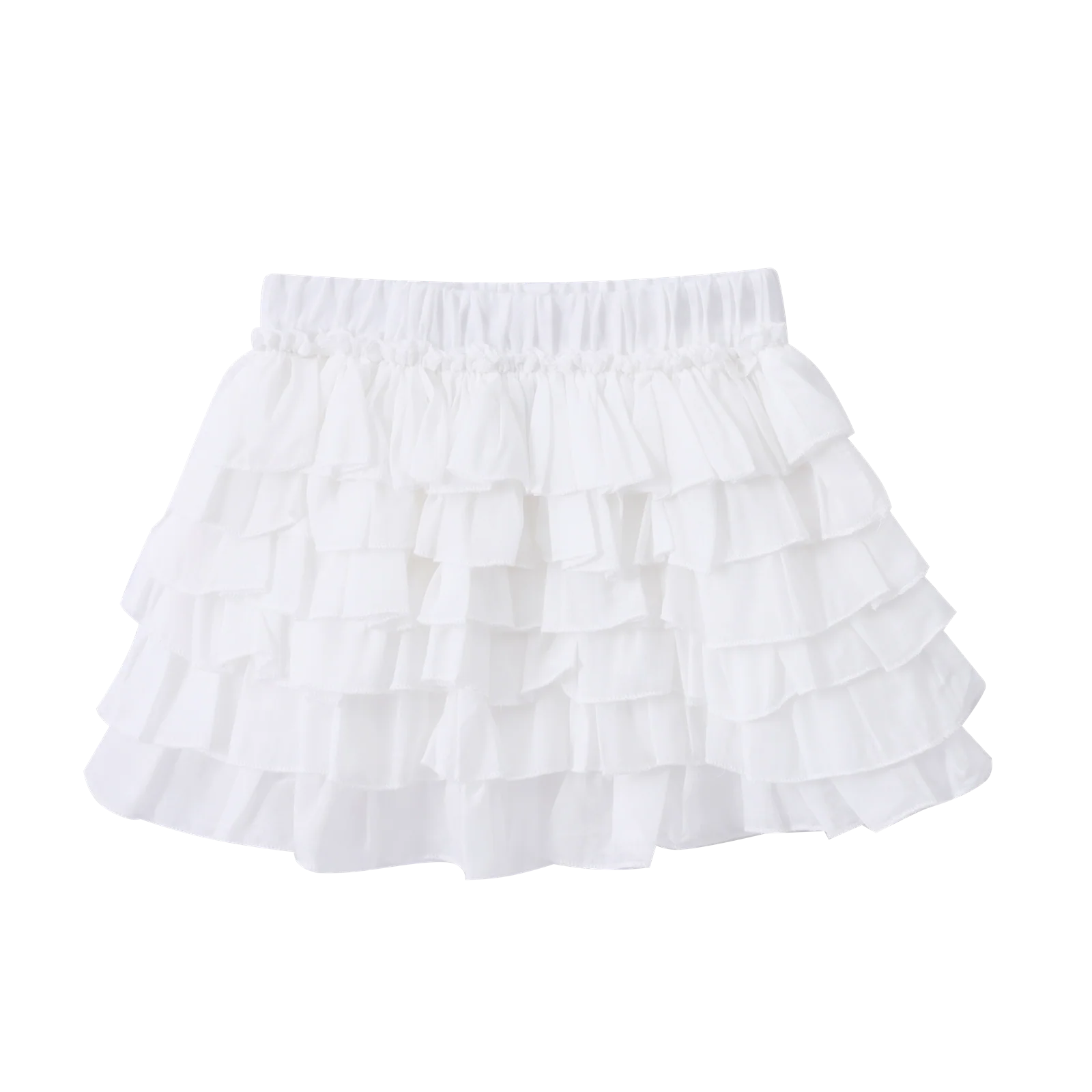 Clover Detailed Layered Skirt - White - Image 7