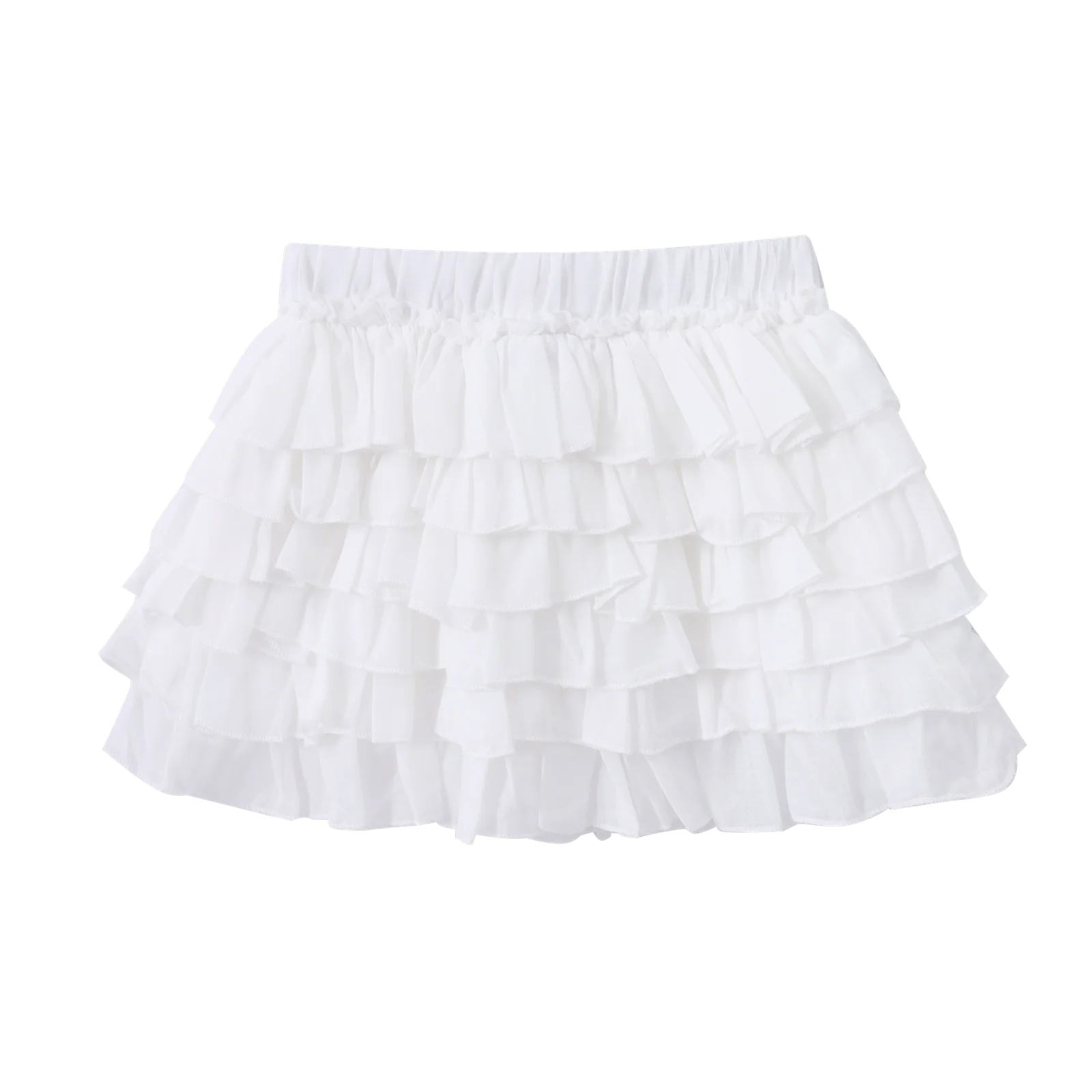 Clover Detailed Layered Skirt - White - Image 8