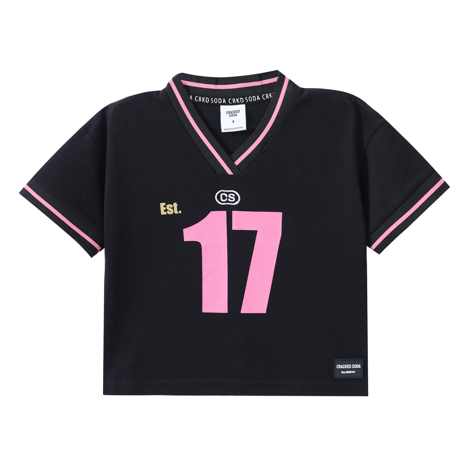 Clover Jersey Detail Tee - Black - Image 4