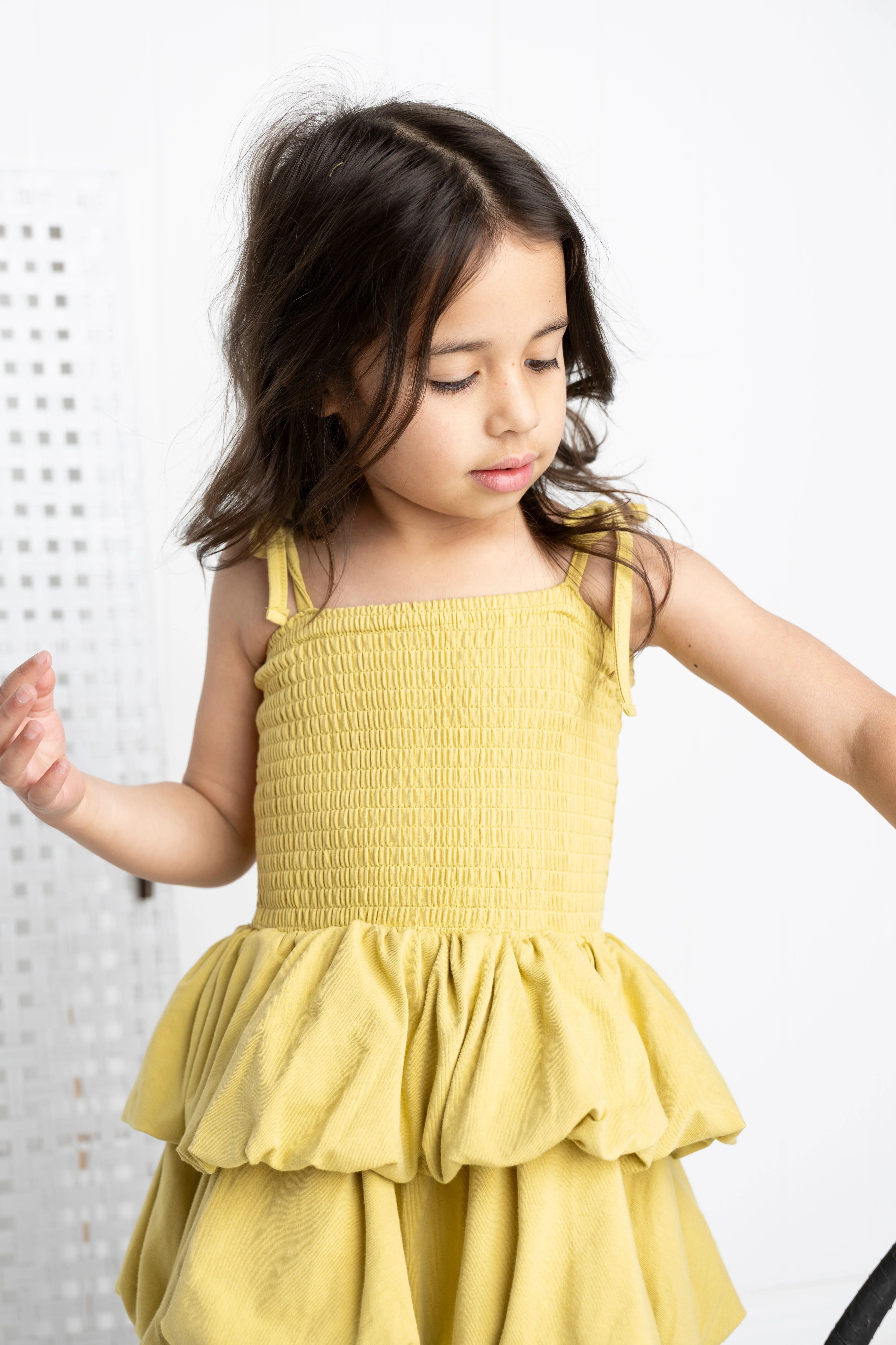 Clover Ruched Bubble Dress - Olive - Image 2
