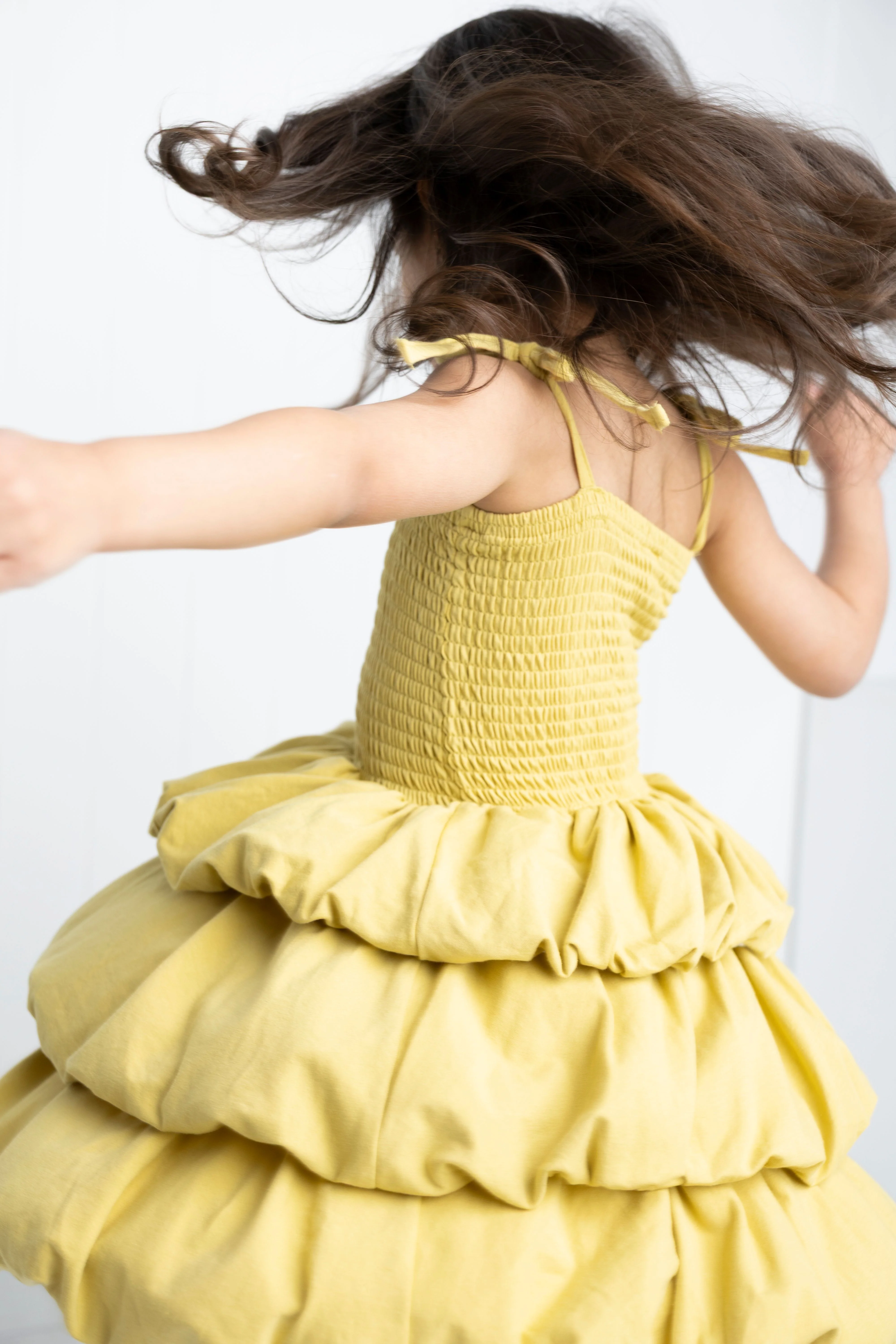 Clover Ruched Bubble Dress - Olive - Image 3