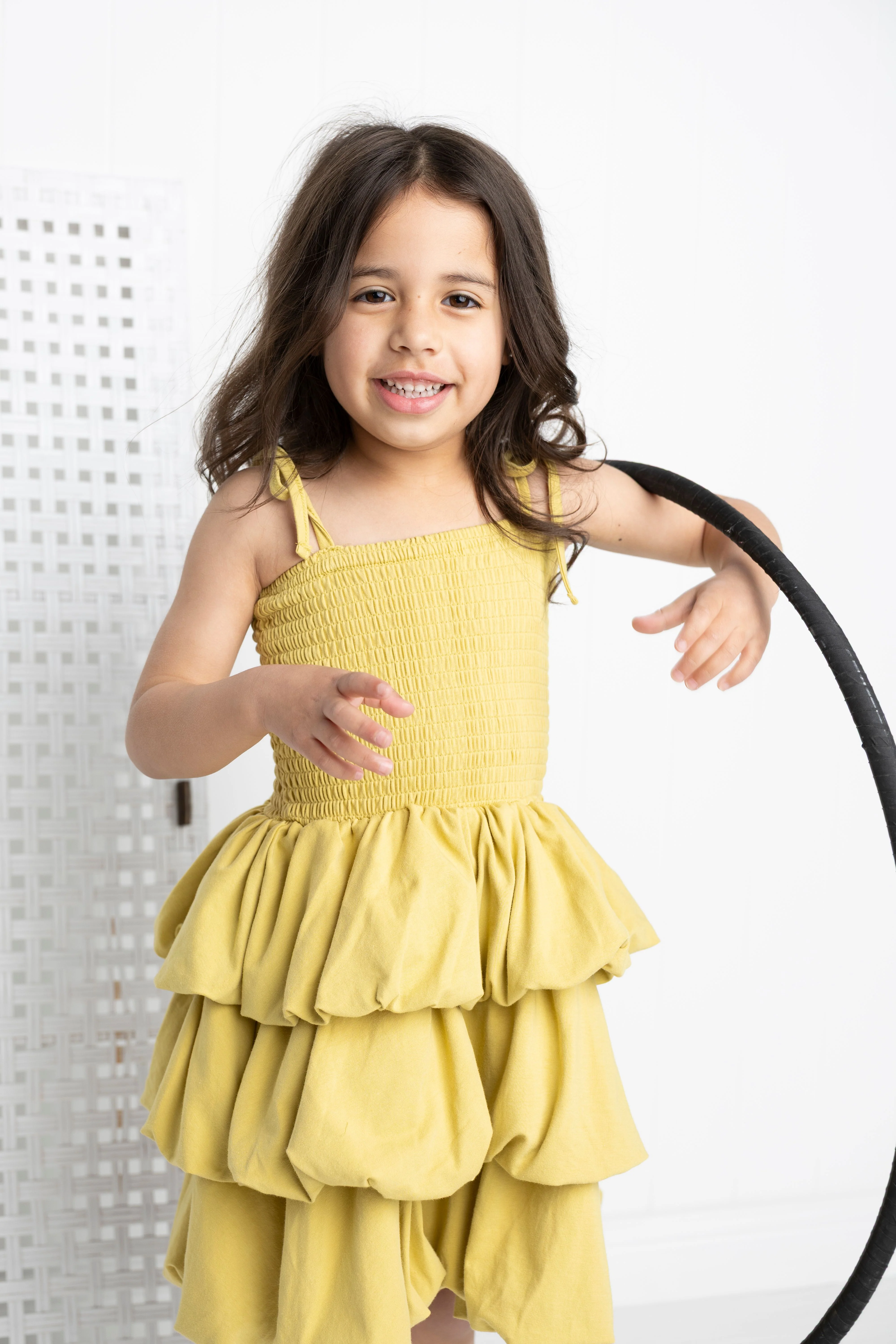 Clover Ruched Bubble Dress - Olive - Image 4
