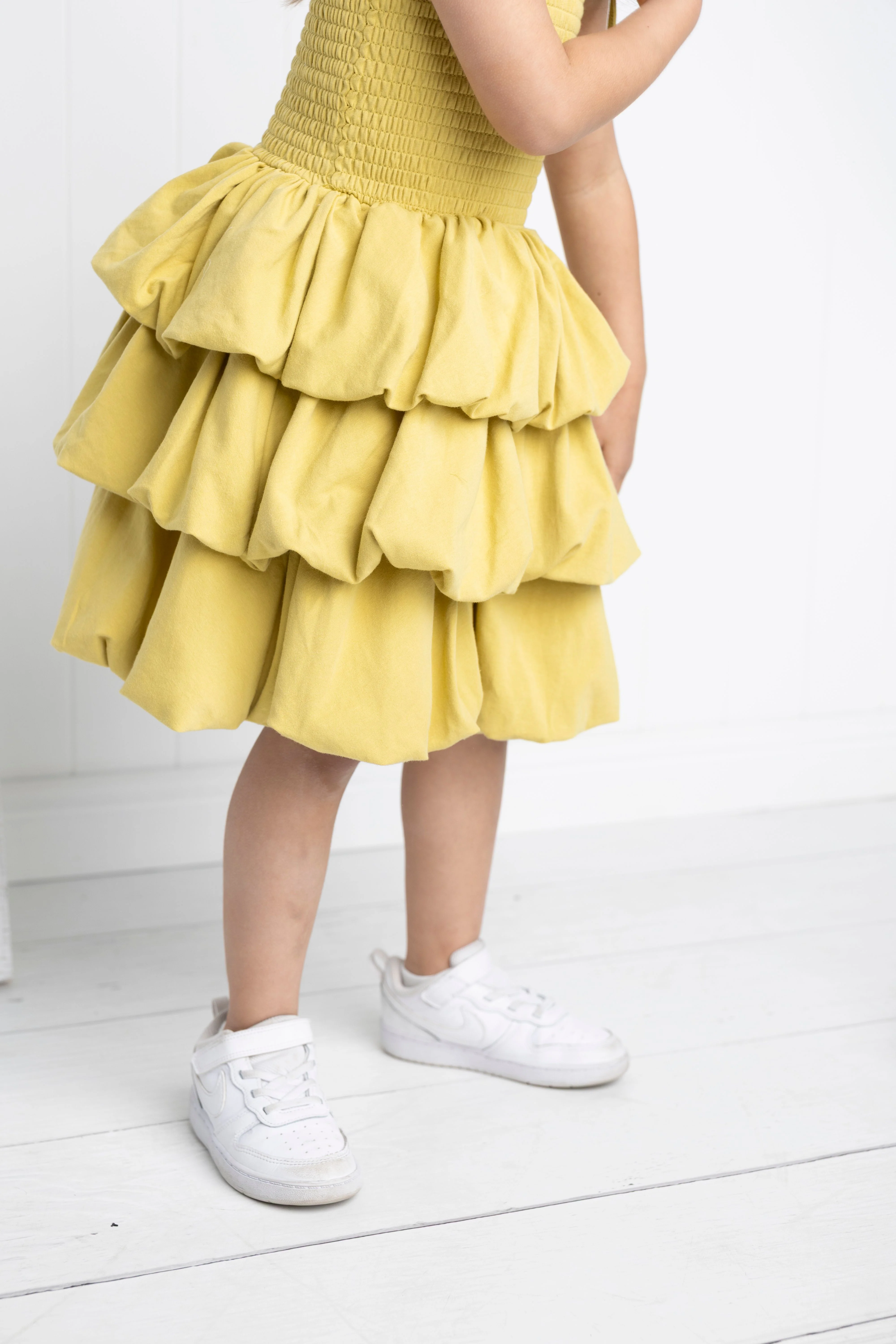 Clover Ruched Bubble Dress - Olive - Image 5
