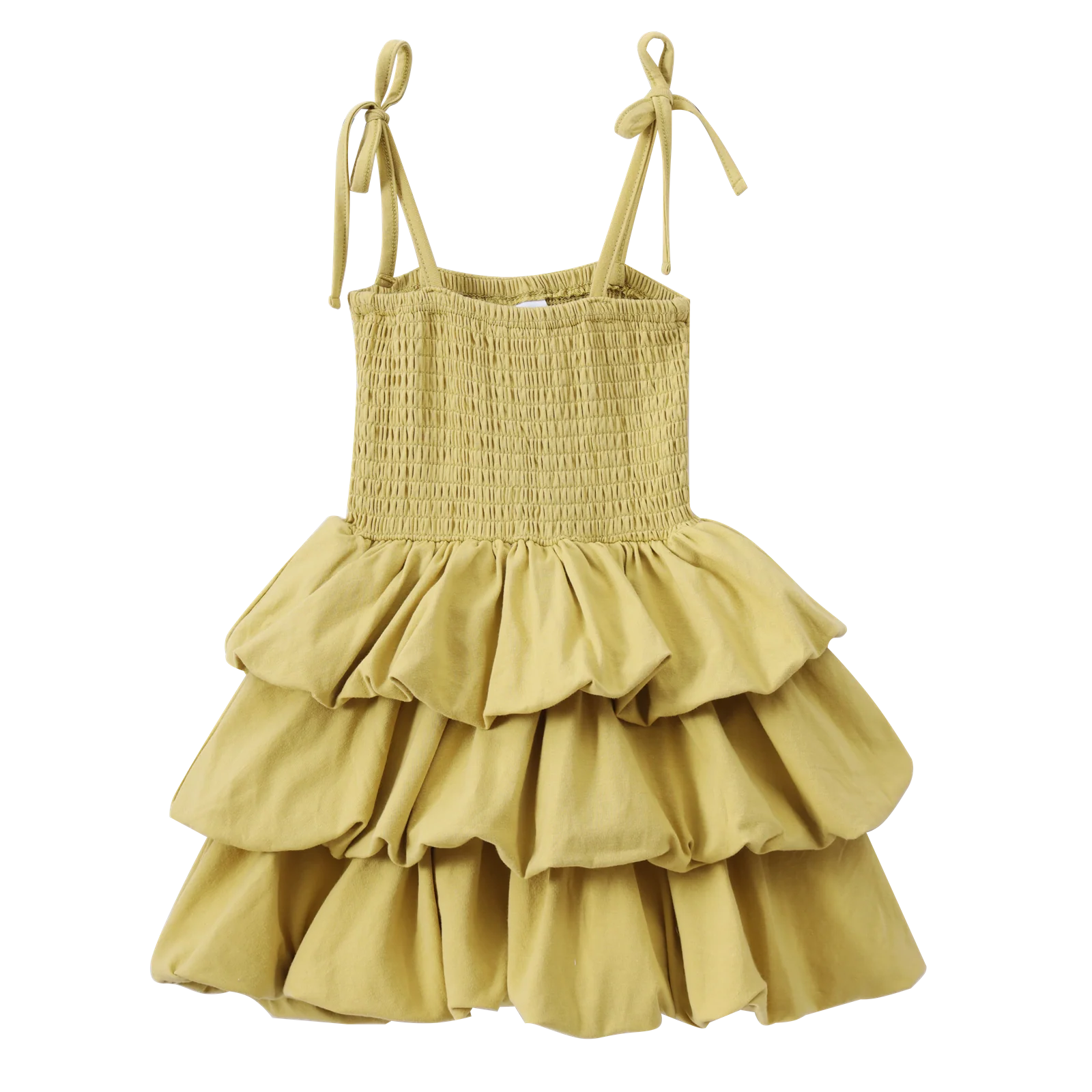 Clover Ruched Bubble Dress - Olive - Image 7