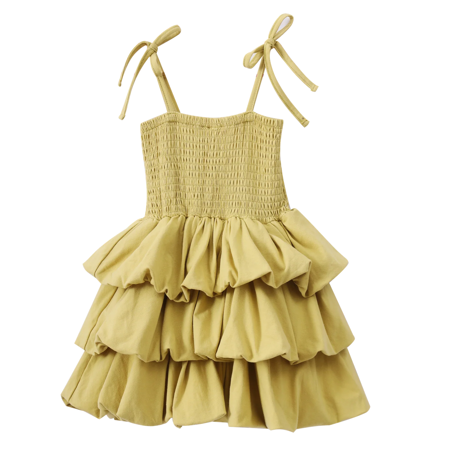 Clover Ruched Bubble Dress - Olive - Image 8