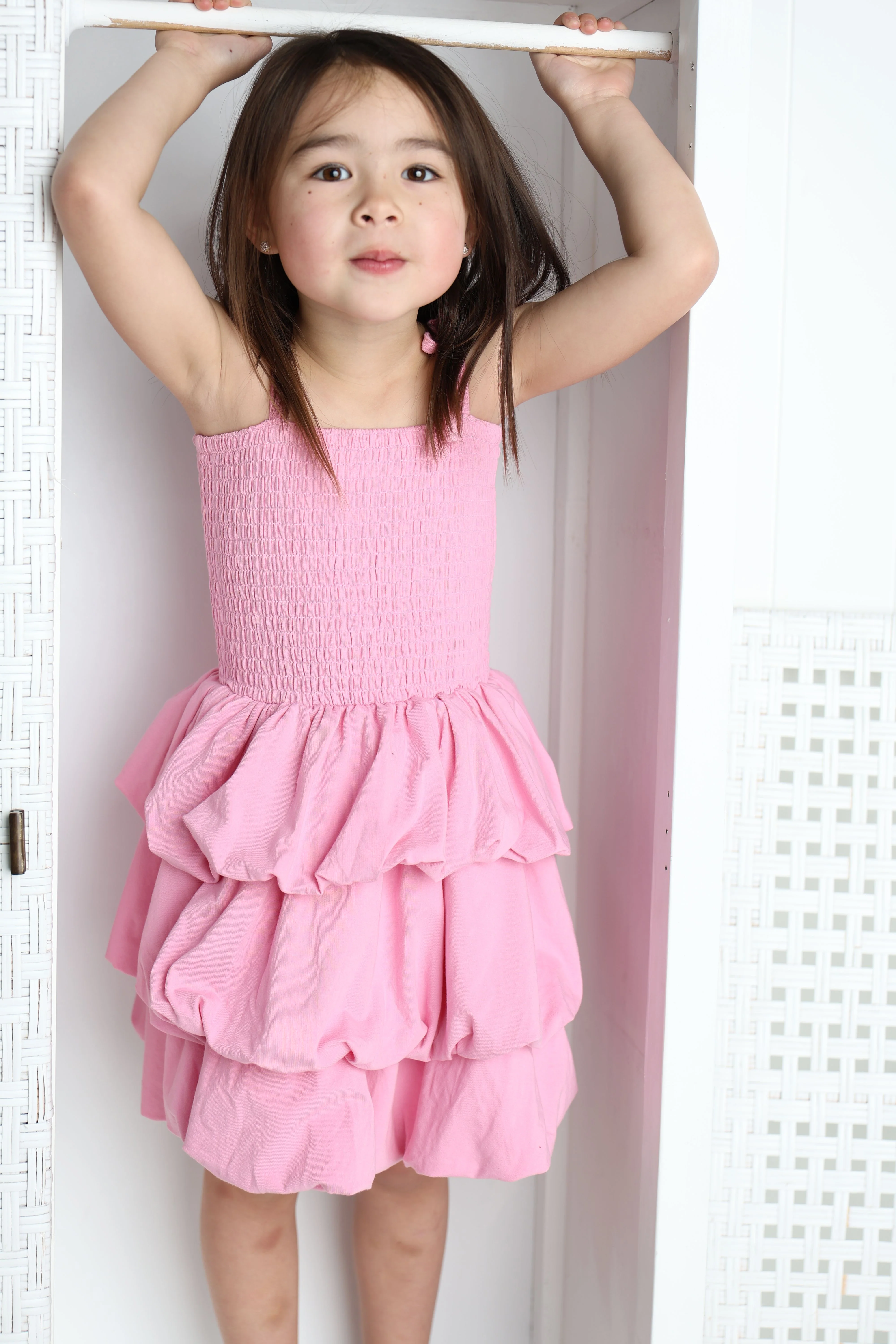 Clover Ruched Bubble Dress - Pink - Image 2
