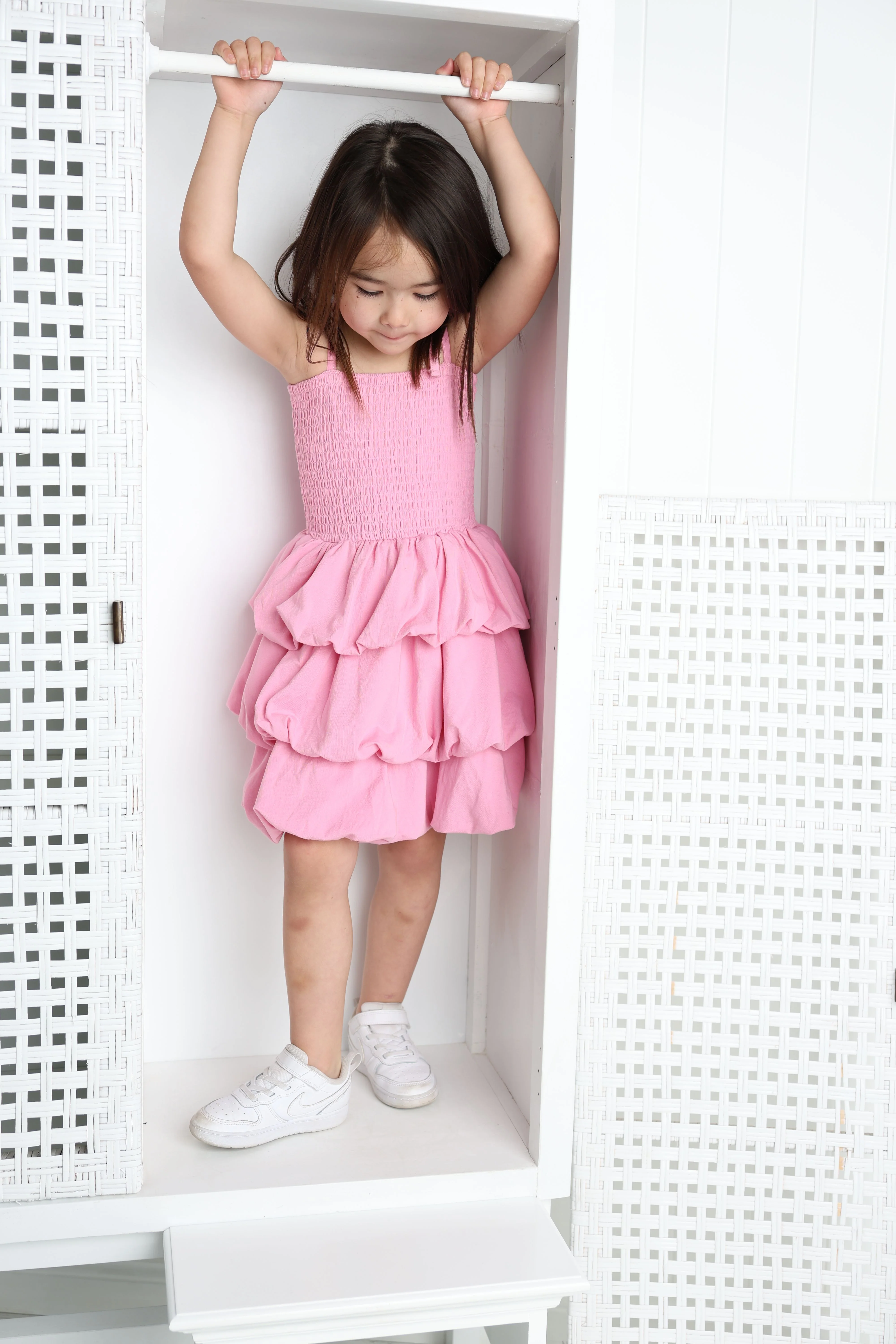 Clover Ruched Bubble Dress - Pink - Image 3