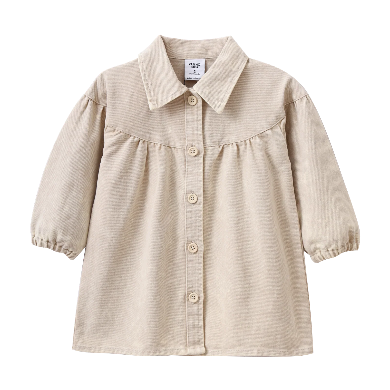 Cora Denim Dress - Beige Denim - Image 8