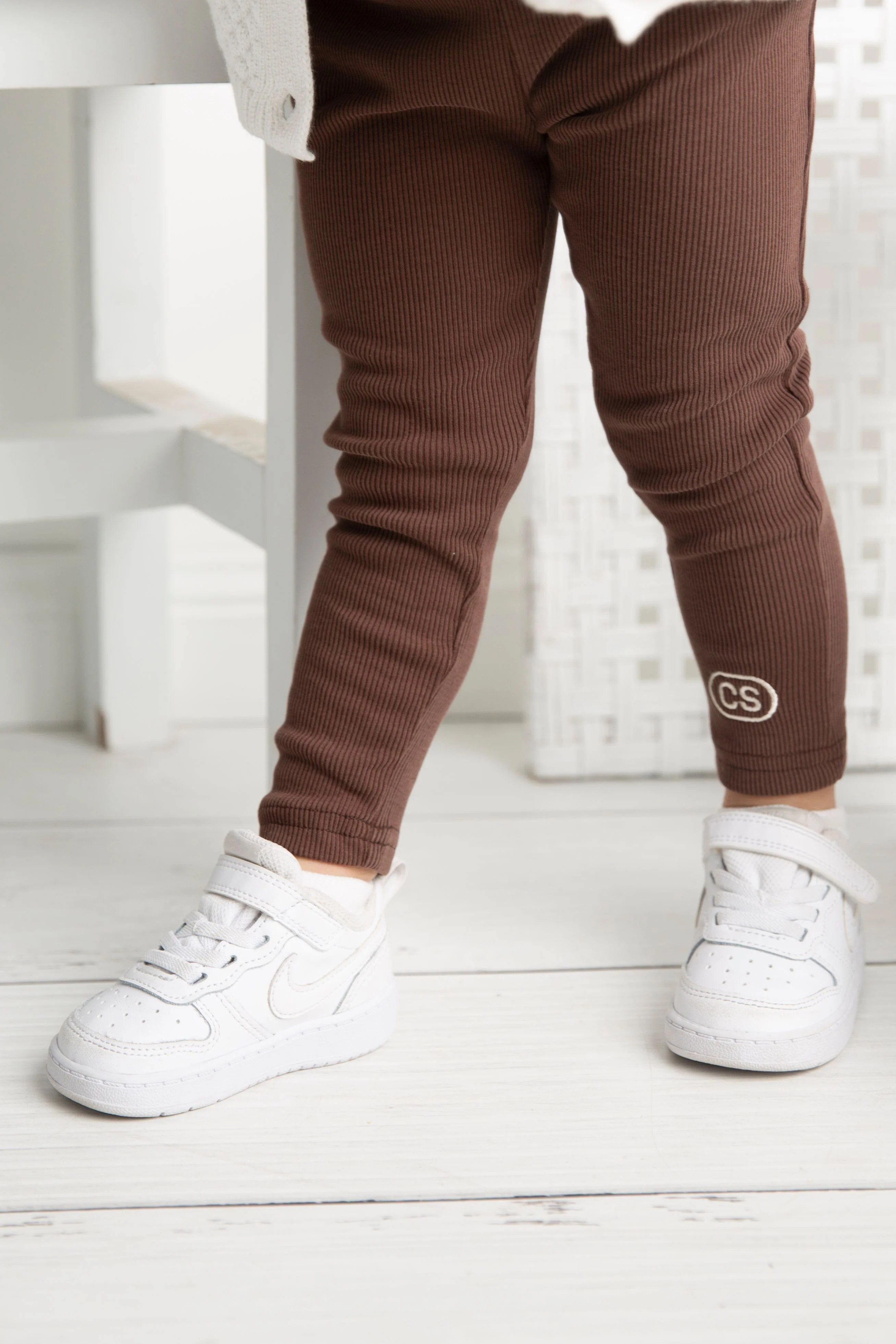 CS Essential Fleece Ribbed Leggings - Biscuit - Image 2