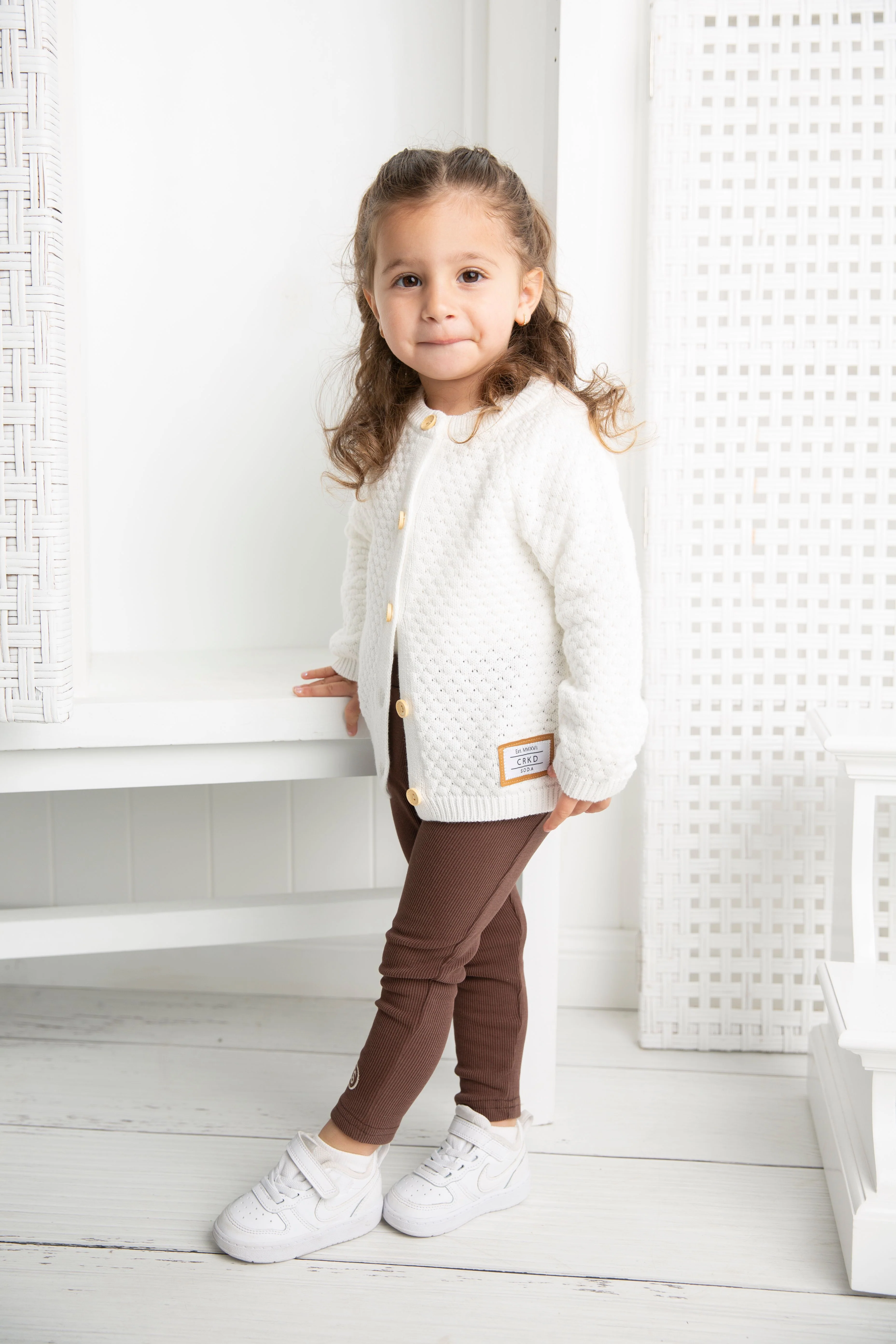 CS Essential Fleece Ribbed Leggings - Biscuit - Image 3