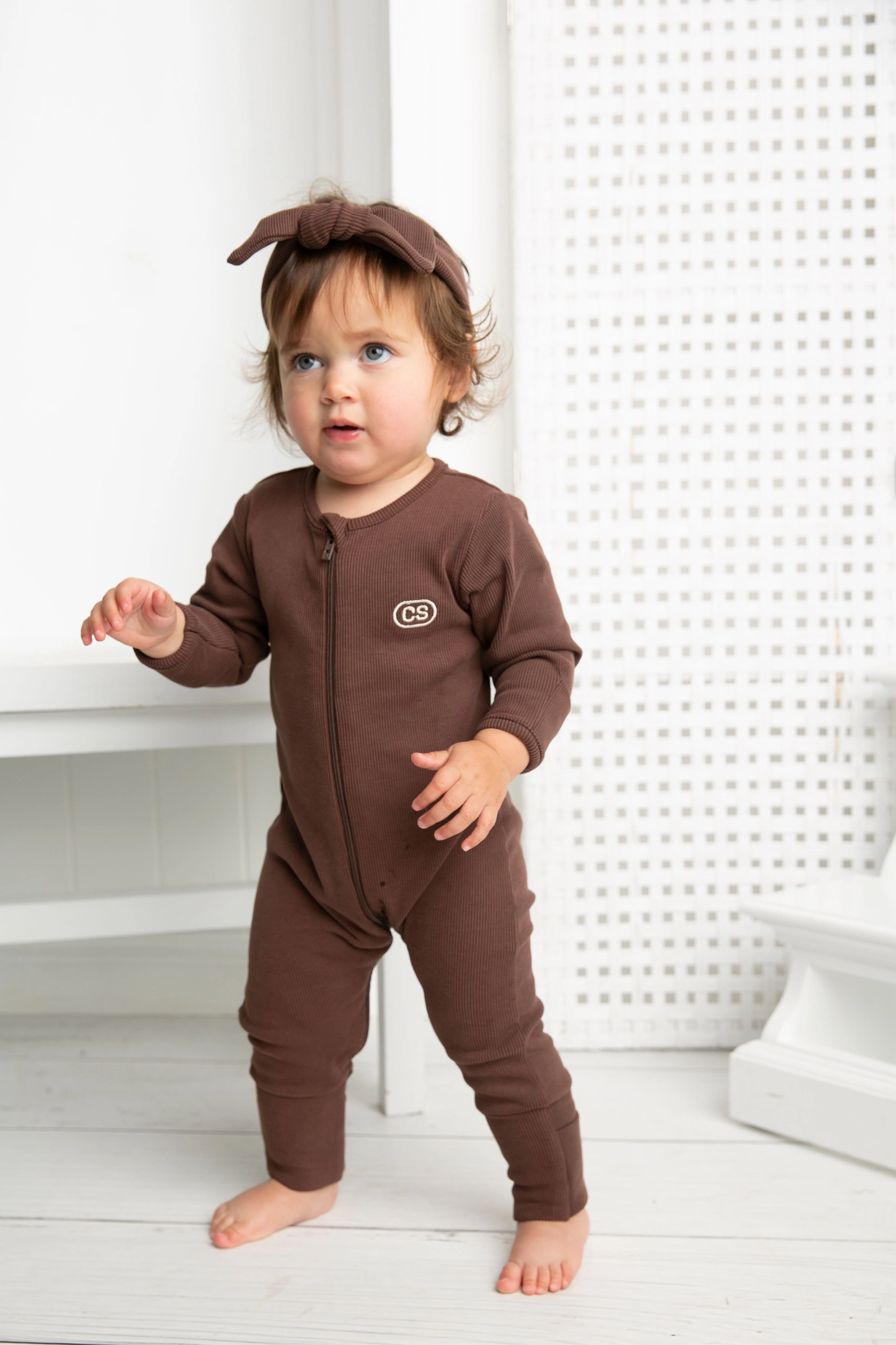 CS Essential Fleece Ribbed Romper - Biscuit - Image 2