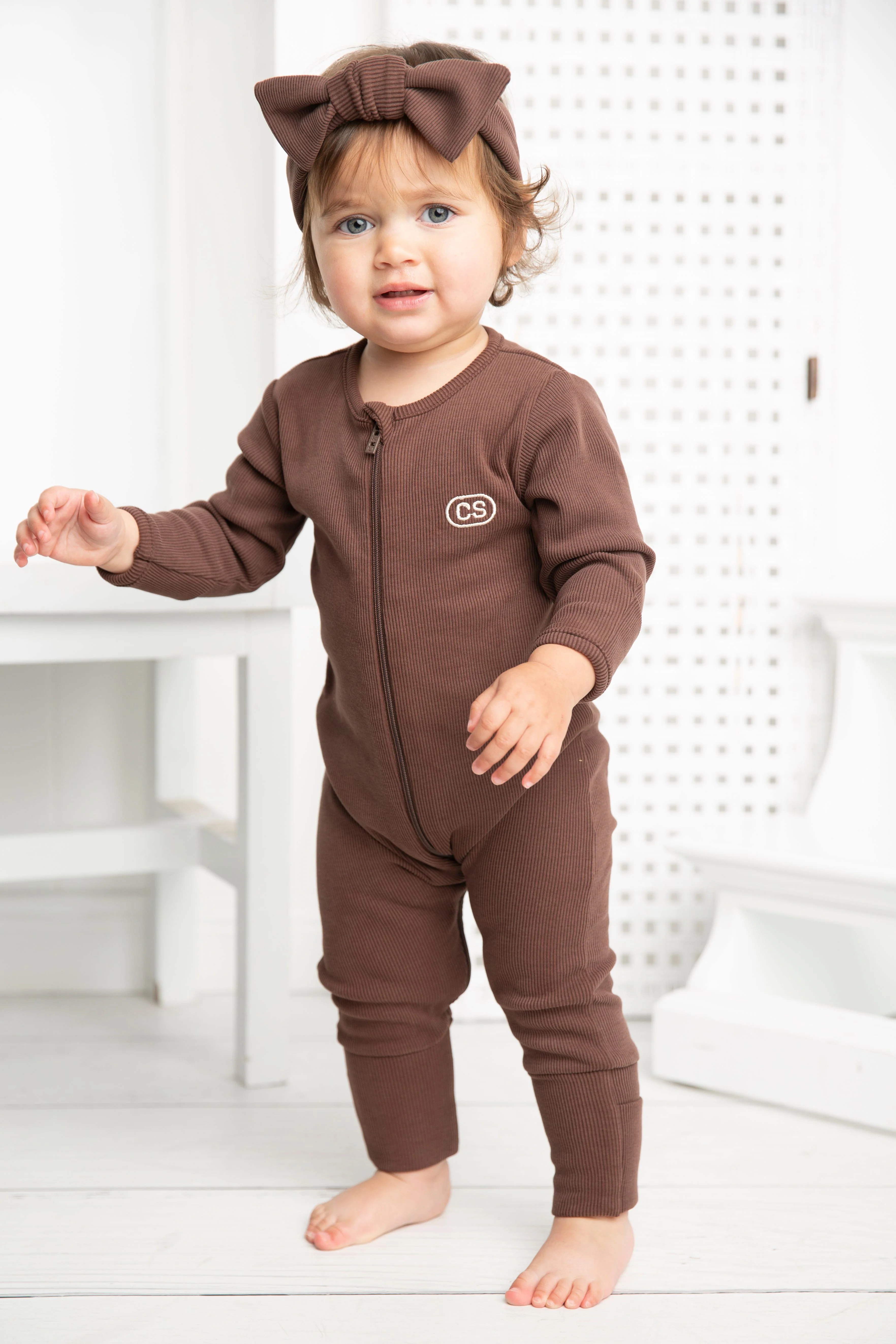 CS Essential Fleece Ribbed Romper - Biscuit - Image 3