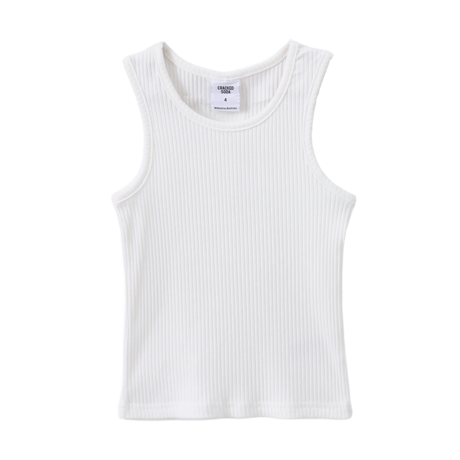 CS Essential Ribbed Tank - White - Image 3
