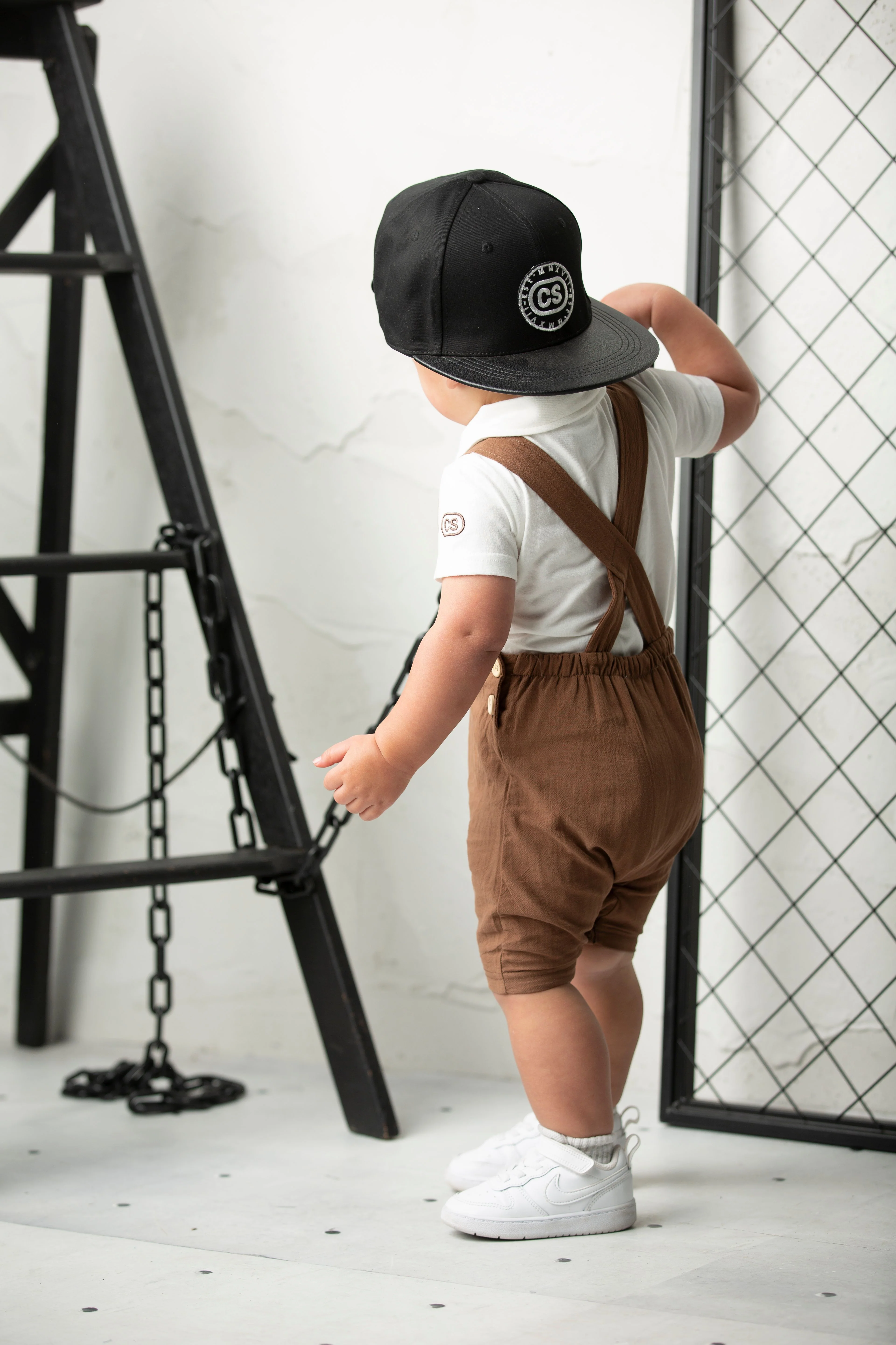 Dash Linen Overall Set - Mocha - Image 2
